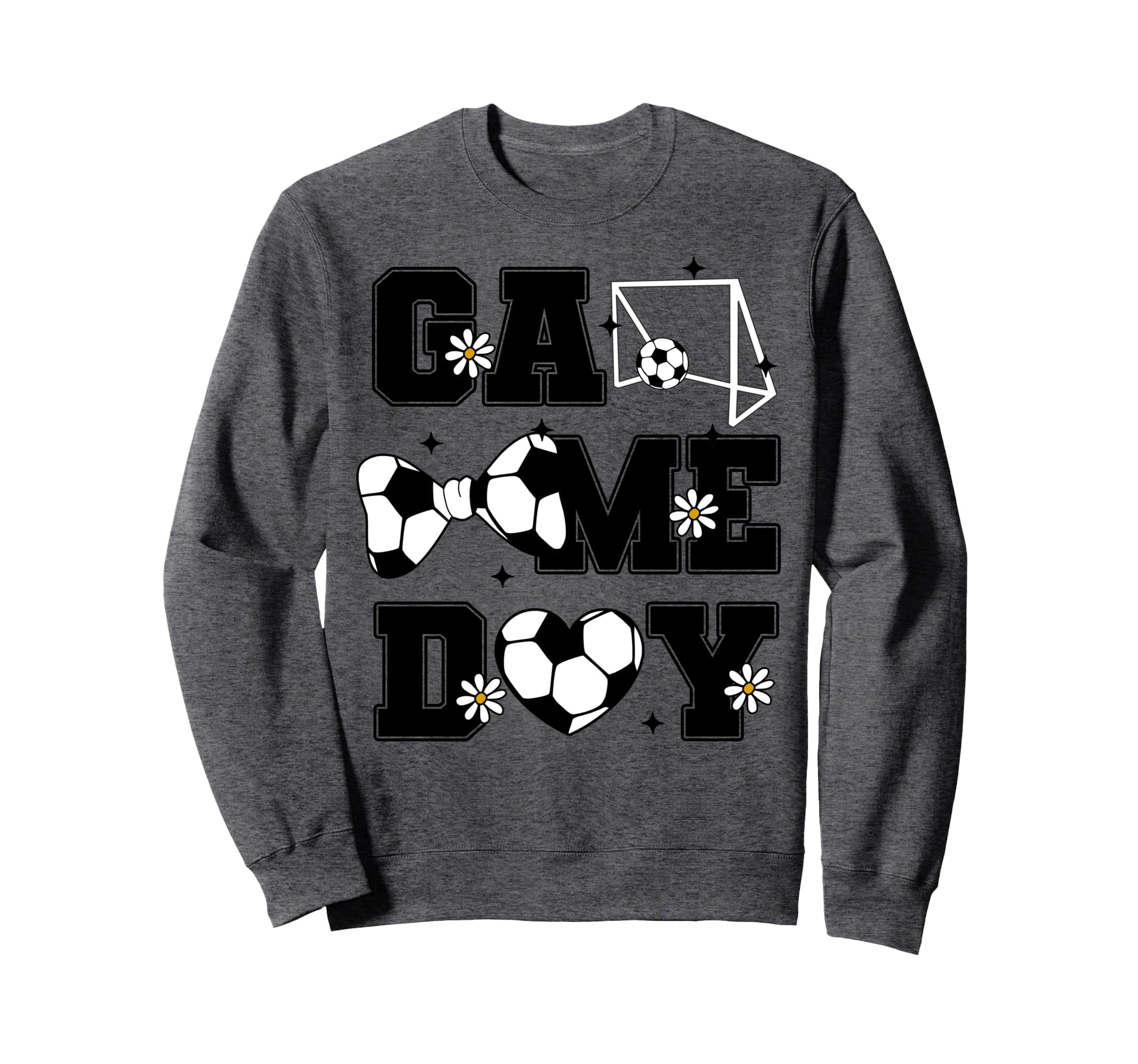 Soccer Game Day Bow And Heart Soccer Sweatshirt - Unique Graphic Men Women - T-Shirt, Sweatshirt, Hoodie