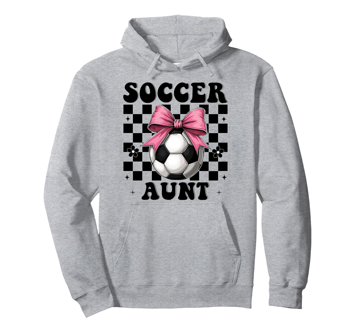 Soccer Aunt Soccer Auntie Coquette Bow Hoodie - Minimalist Print Unisex - T-Shirt, Sweatshirt, Hoodie