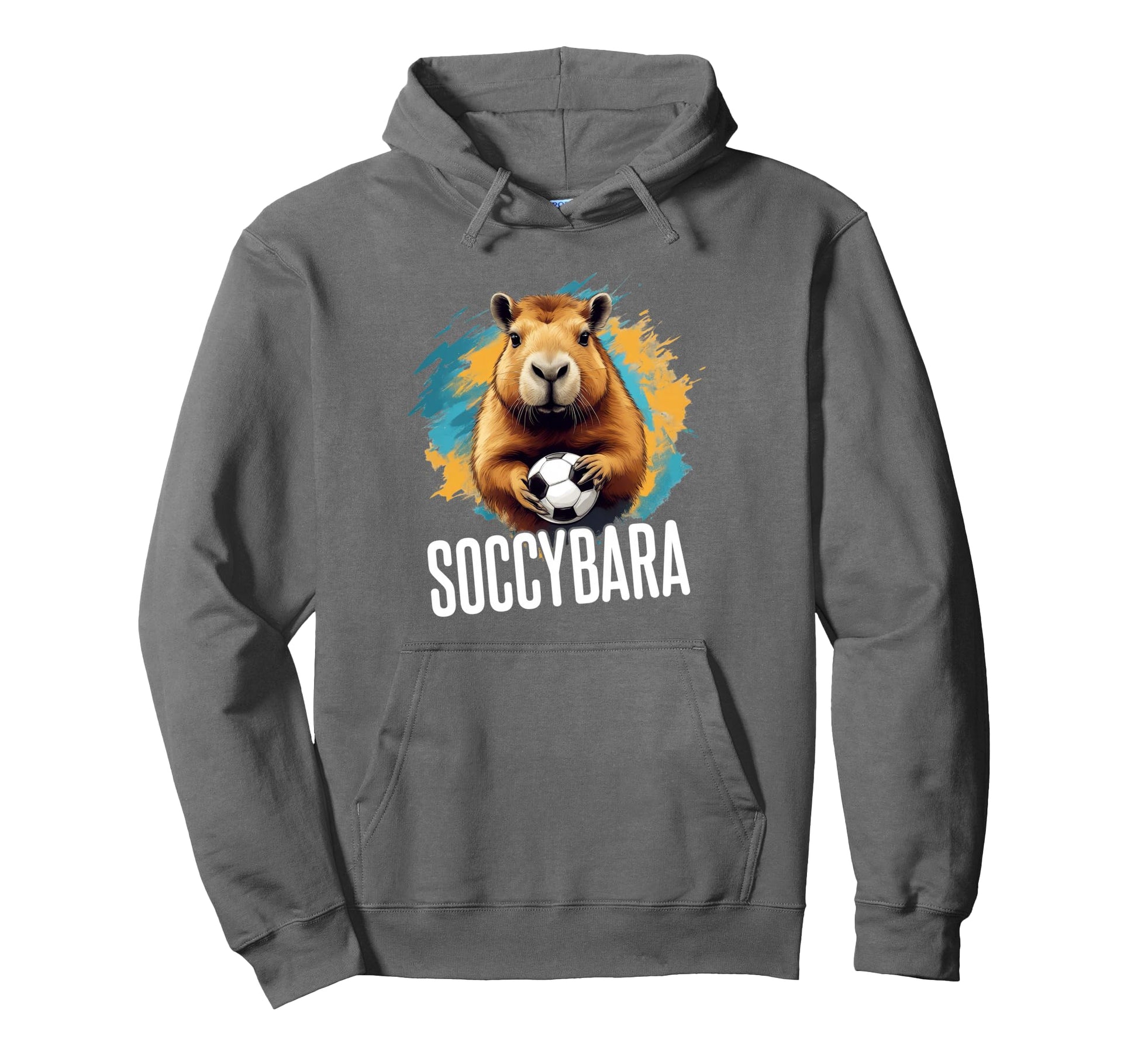 Soccybara Delight Capybara Football Hoodie - Trendy Graphic Men Women - T-Shirt, Sweatshirt, Hoodie