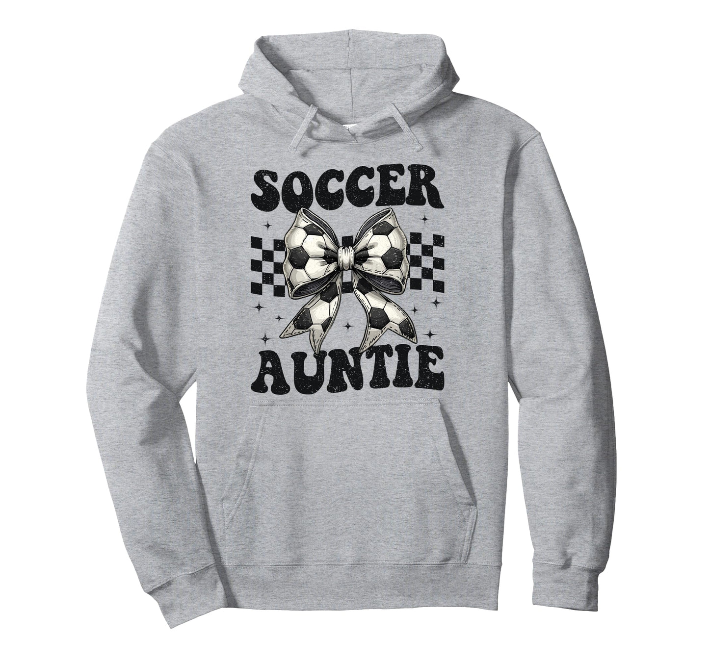 Soccer Auntie Funny Coquette Bow Soccer Hoodie - Unique Graphic for Adults - T-Shirt, Sweatshirt, Hoodie
