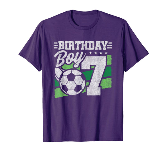 7 Year Old Soccer Birthday 7Th Birthday T-Shirt - Trendy Graphic Unisex - T-Shirt, Sweatshirt, Hoodie