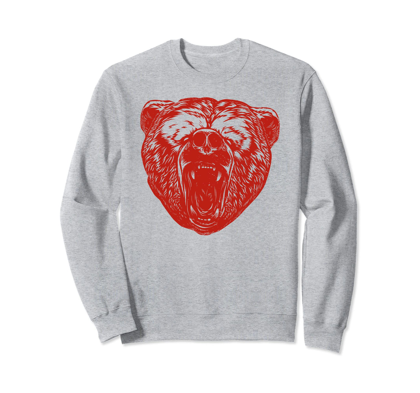 Bear Brown Head Bear Motif Bear Sweatshirt - Fun Novelty Design Men Women - T-Shirt, Sweatshirt, Hoodie