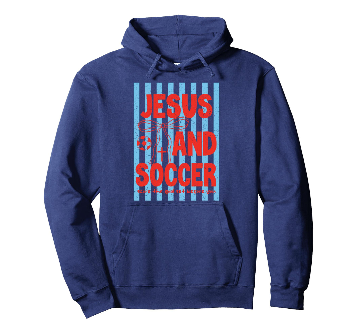 Preepy Jesus And Soccer Reglious Hoodie - Graphic Print for Adults - T-Shirt, Sweatshirt, Hoodie