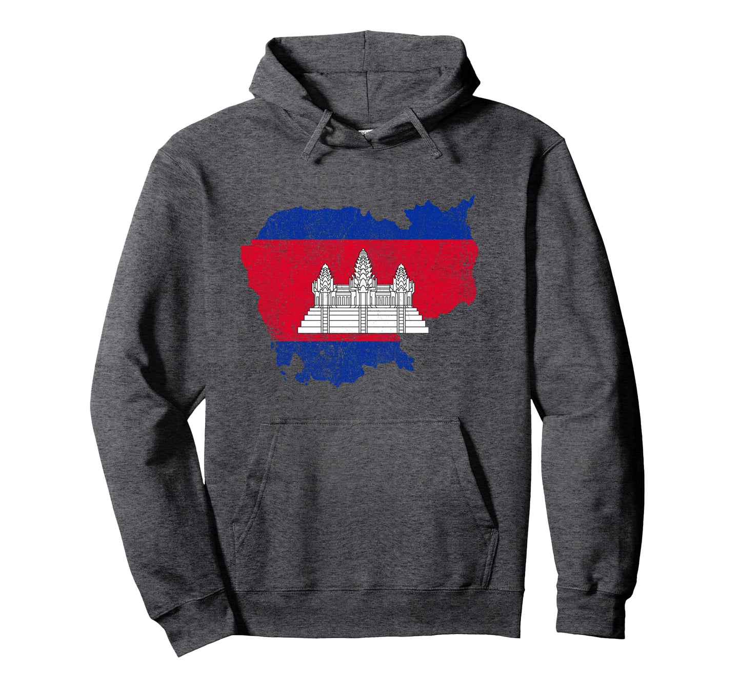Cambodian Map And Flag Souvenir Hoodie - Streetwear Style Unisex - T-Shirt, Sweatshirt, Hoodie