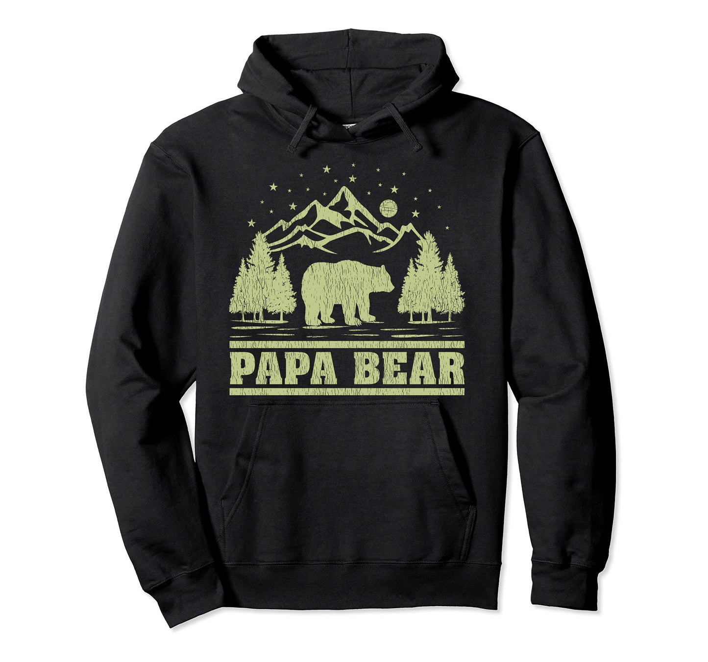 Funny Mountain Camping Papa Bear Fathers Hoodie - Graphic Print Men Women - T-Shirt, Sweatshirt, Hoodie