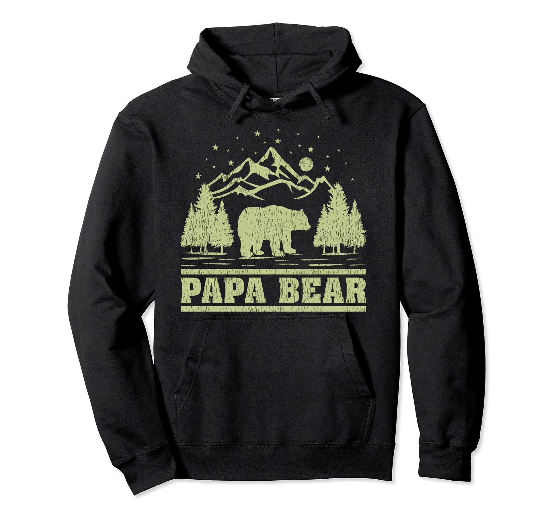 Funny Mountain Camping Papa Bear Fathers Hoodie - Graphic Print Men Women - T-Shirt, Sweatshirt, Hoodie