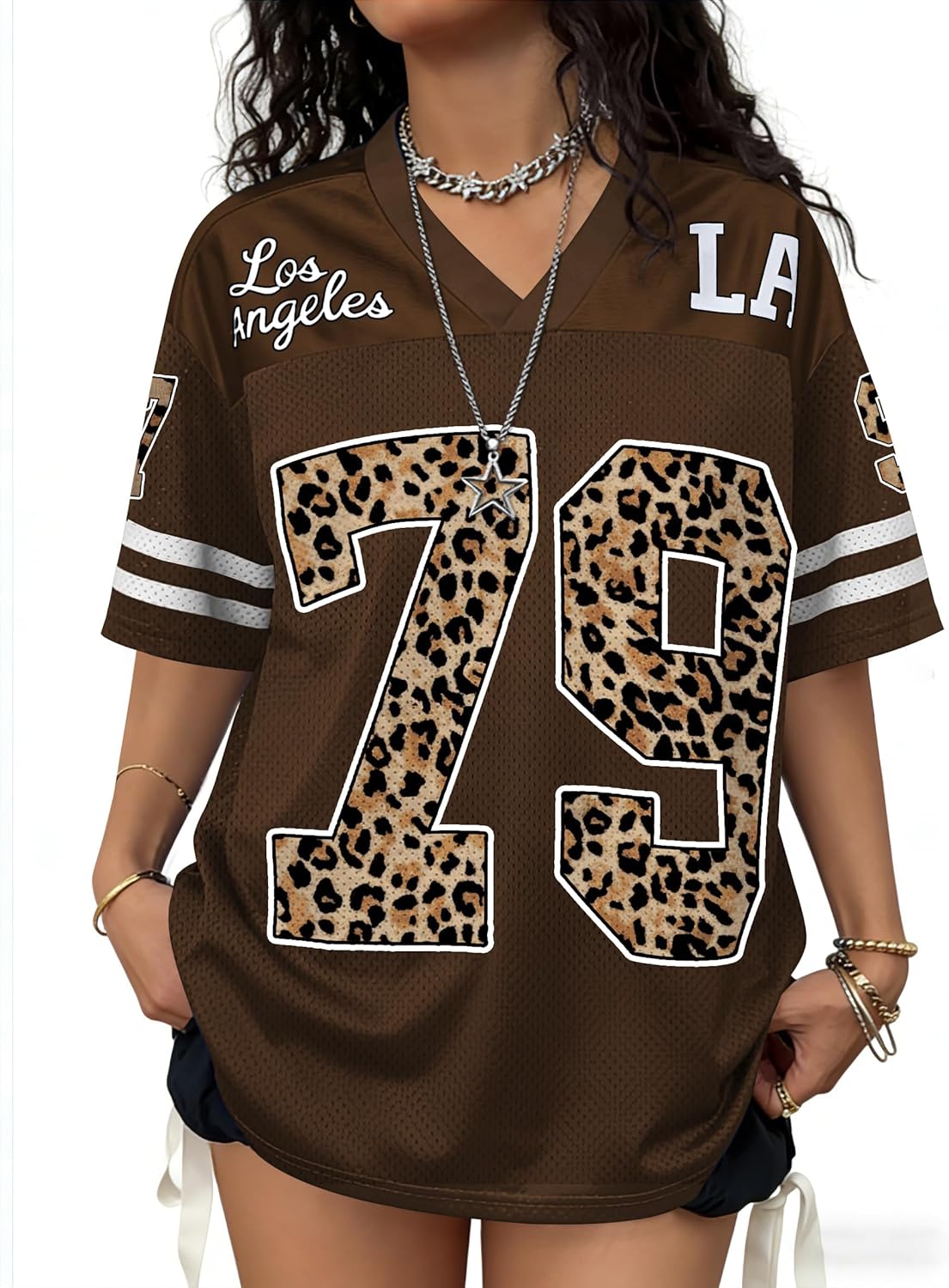 Jersey Shirts for Women Oversized Graphic Tees Men Y2K Tops V Neck Cute Streetwear T Shirt Football Jersey football jersey product view 1