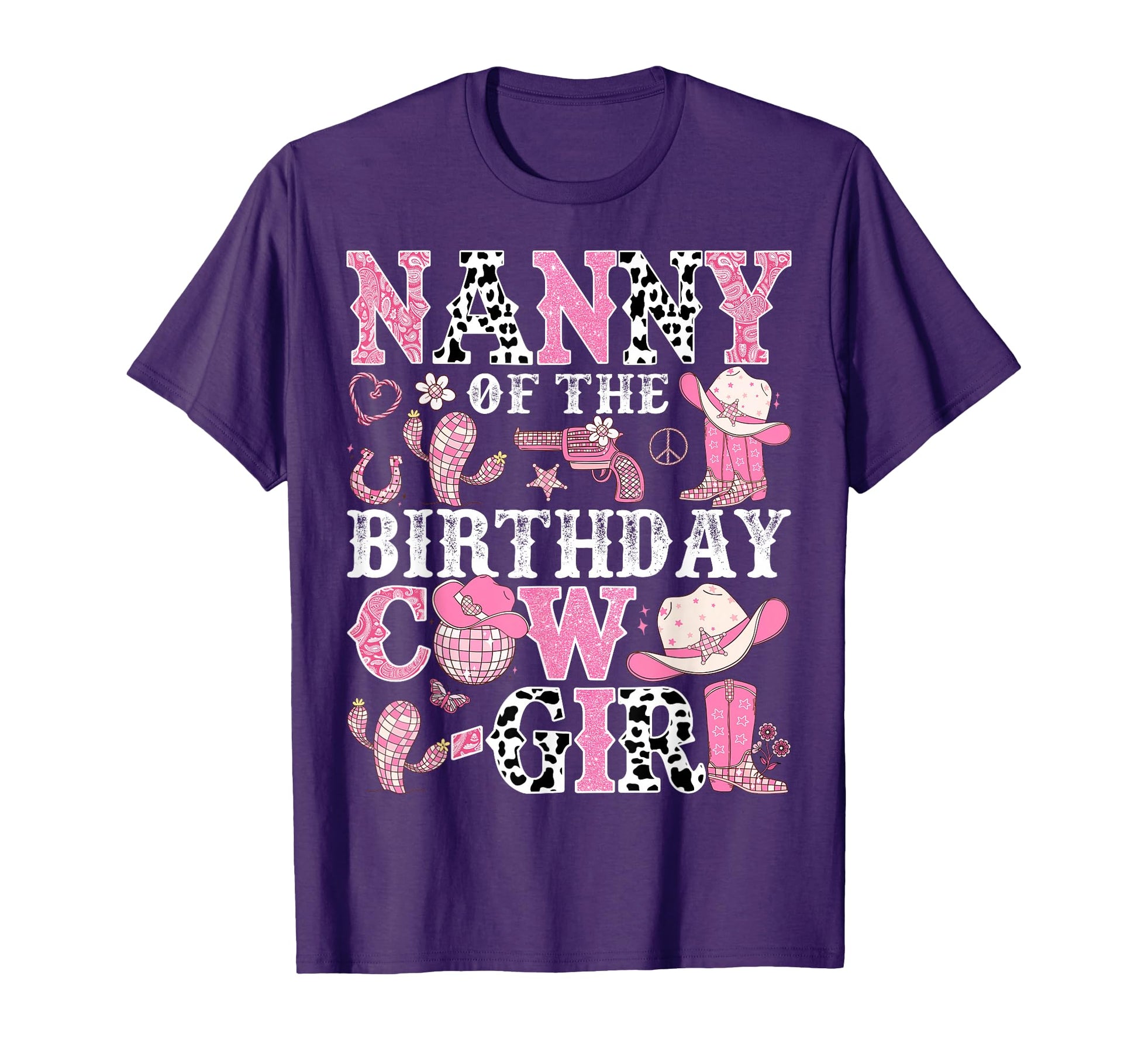 Nanny Birthday Cow Rodeo Cowgirl T-Shirt - Trendy Graphic Men Women - T-Shirt, Sweatshirt, Hoodie