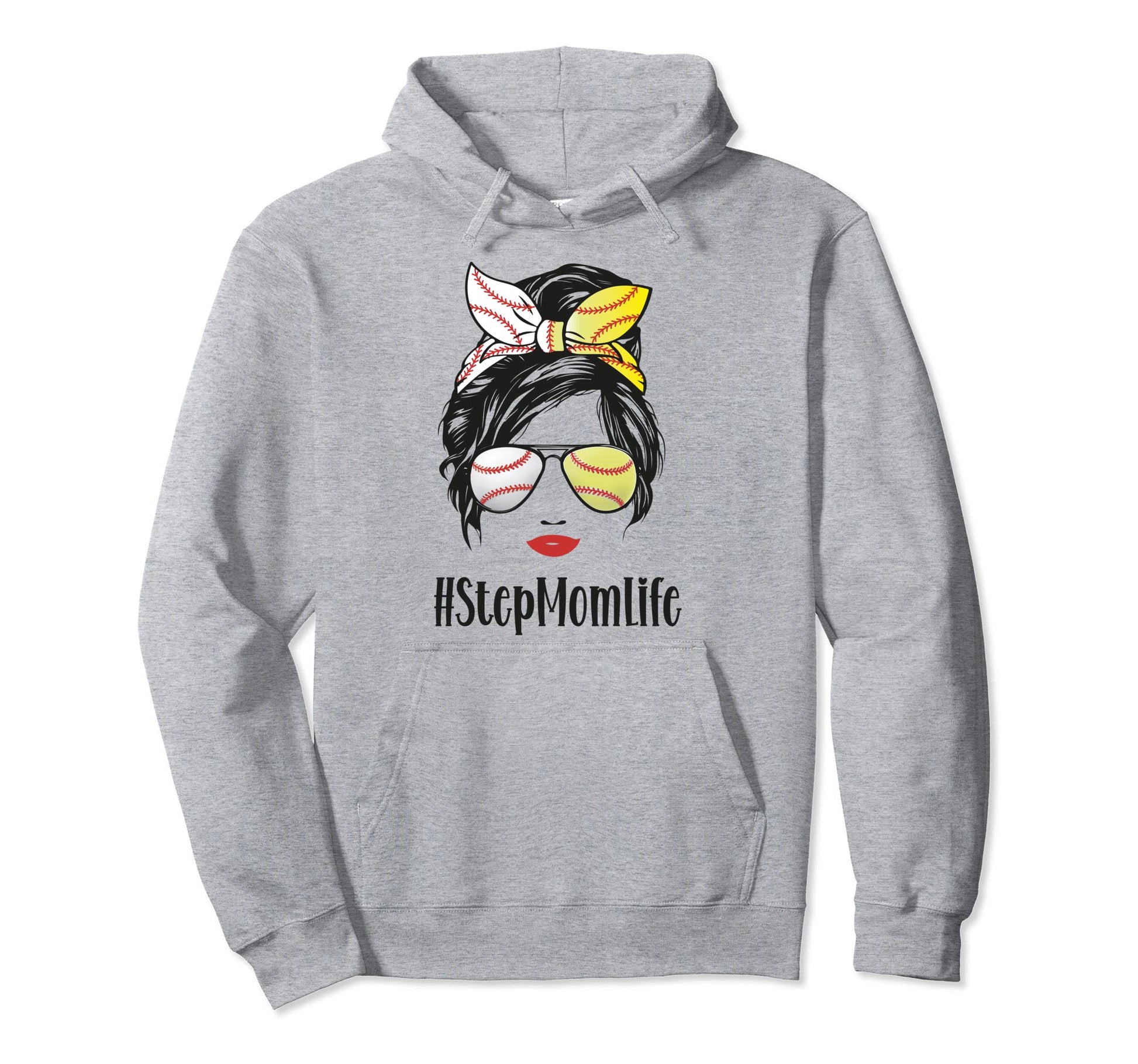 Baseball Softball Stepmom Life Hoodie - Casual Everyday Wear for Adults - T-Shirt, Sweatshirt, Hoodie