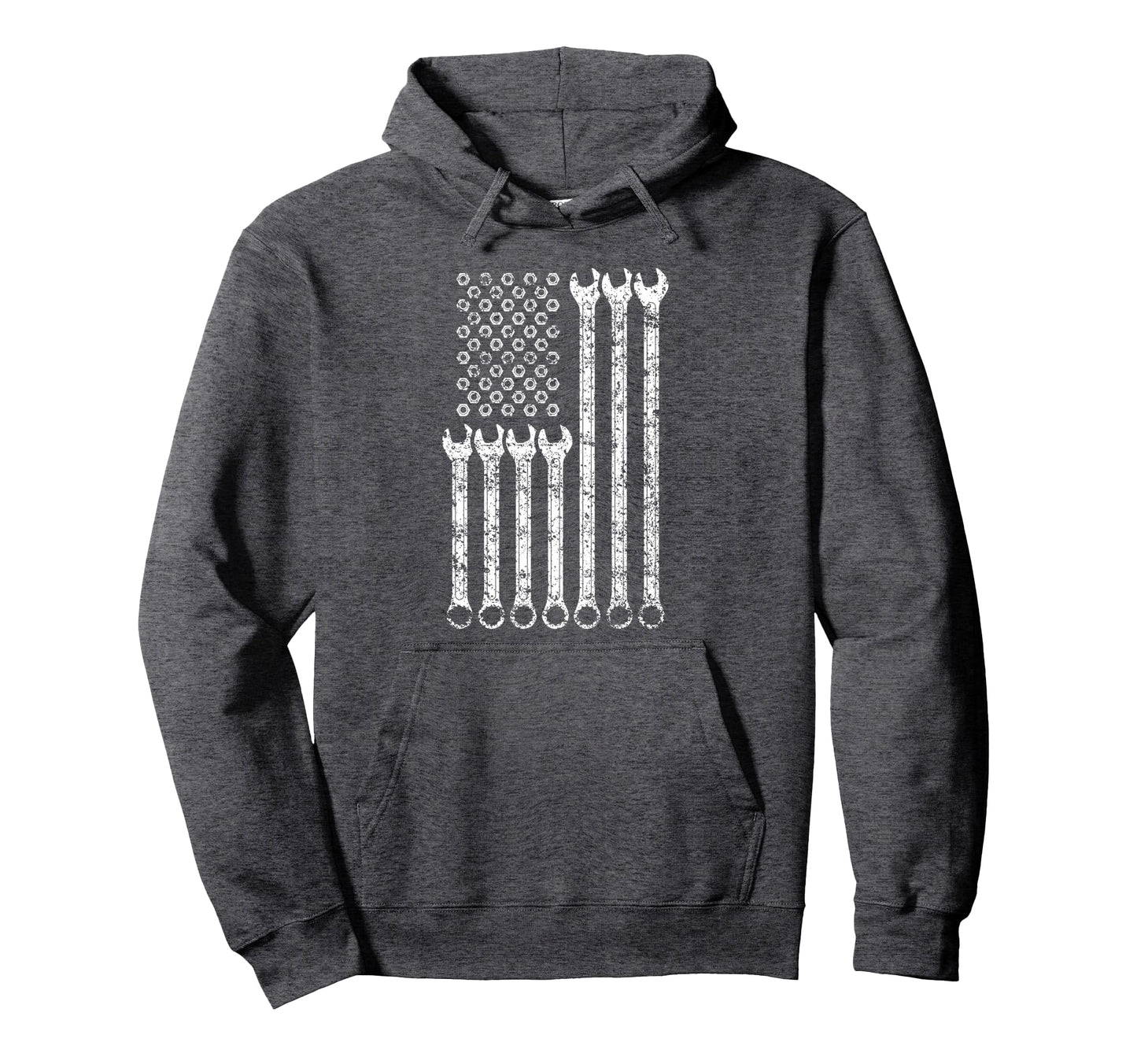 American Flag Mechanic Wrench Gift Mens Hoodie - Custom Art Print Unisex - T-Shirt, Sweatshirt, Hoodie