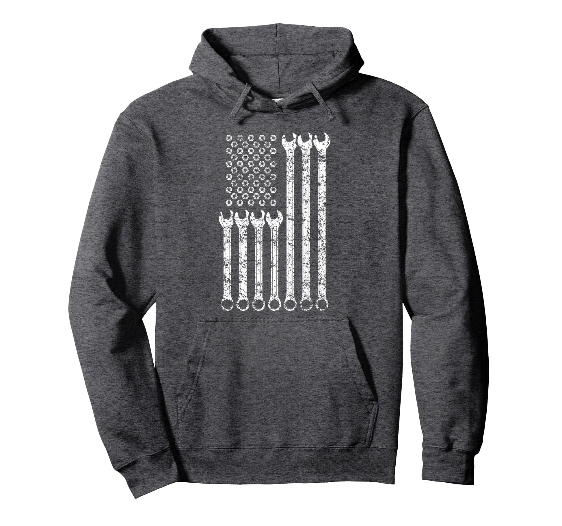 American Flag Mechanic Wrench Gift Mens Hoodie - Custom Art Print Unisex - T-Shirt, Sweatshirt, Hoodie