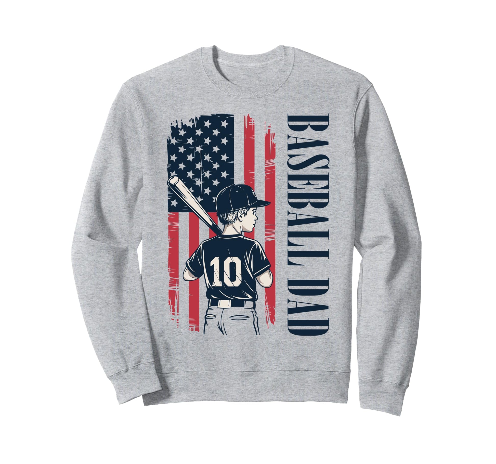 Baseball Dad Flag I Raised Mine Sweatshirt - Aesthetic Graphic for Adults - T-Shirt, Sweatshirt, Hoodie
