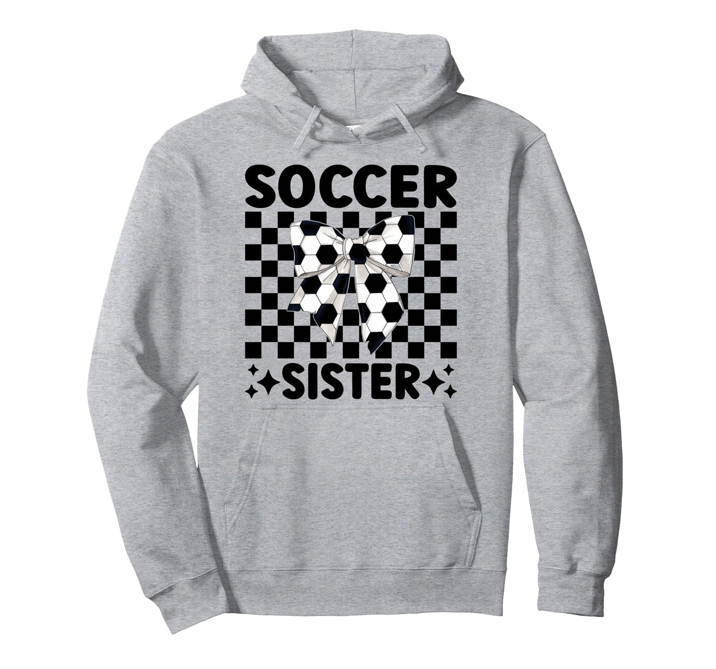 Soccer Sister Soccer Sis Coquette Bow Hoodie - Custom Art Print Men Women - T-Shirt, Sweatshirt, Hoodie