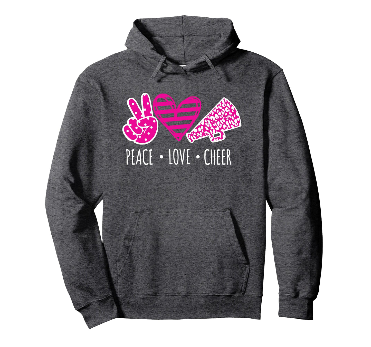 Peace Love Cheer Funny Cheerleader Hoodie - Minimalist Print Men Women - T-Shirt, Sweatshirt, Hoodie