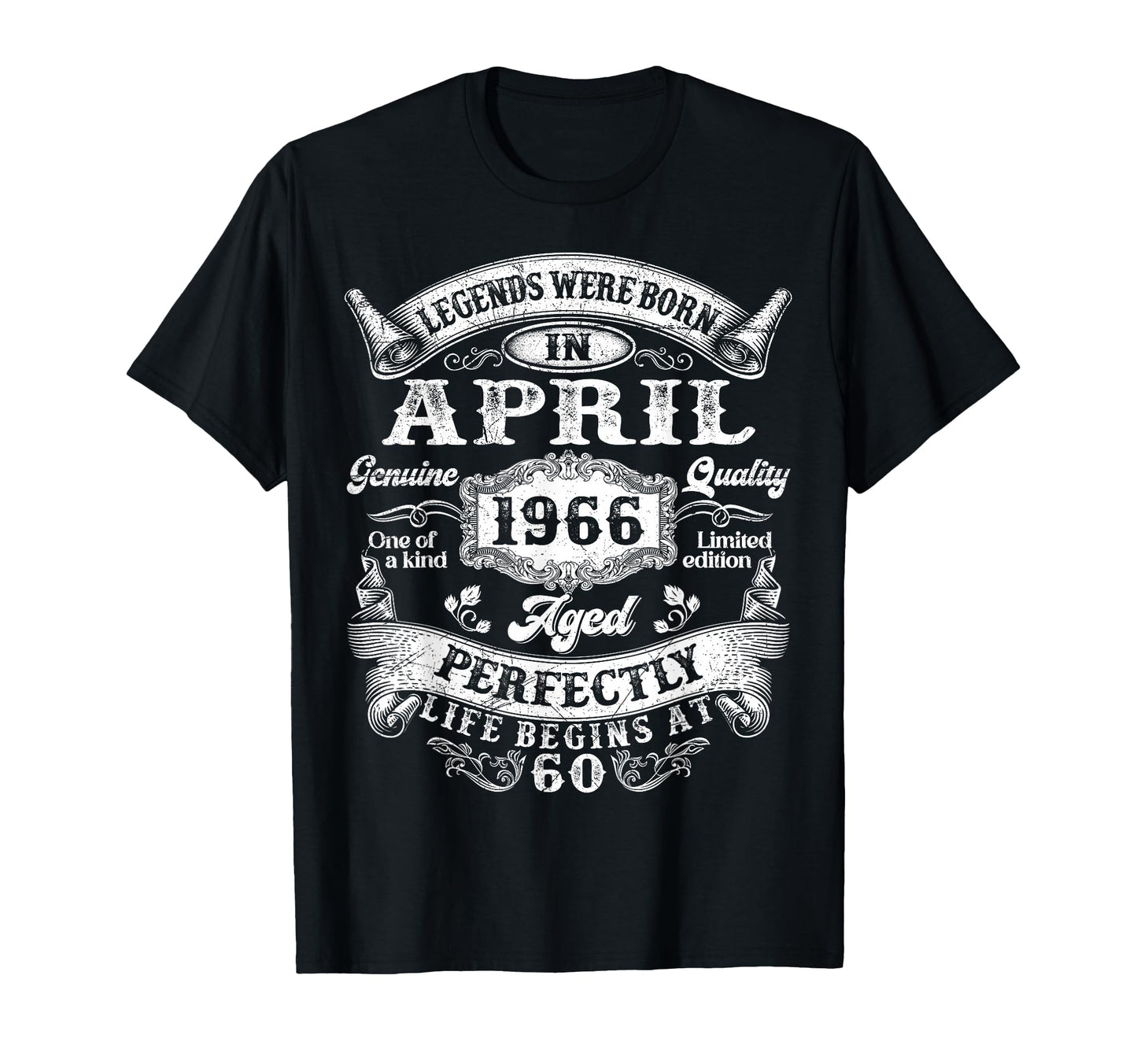 Legends Were Born April 1966 60Th T-Shirt - Aesthetic Graphic Unisex - T-Shirt, Sweatshirt, Hoodie