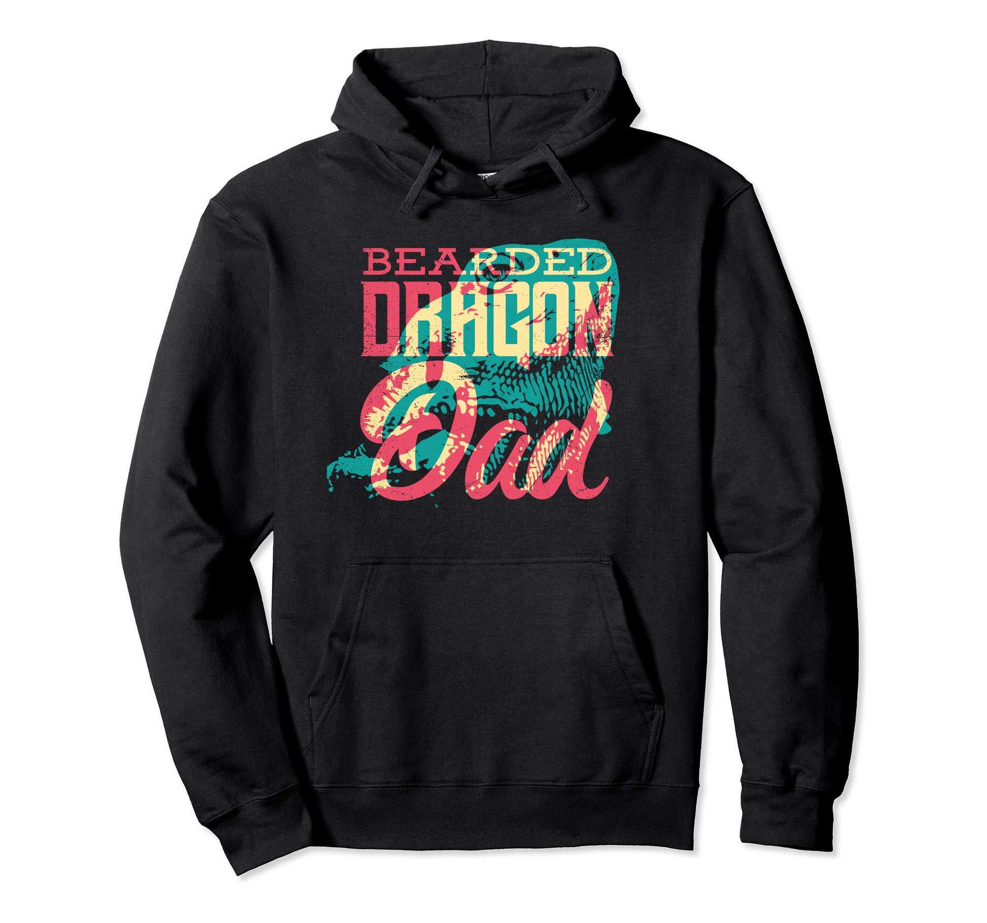 Bearded Dragon Dad Pogona Illustration Hoodie - Graphic Print for Adults - T-Shirt, Sweatshirt, Hoodie