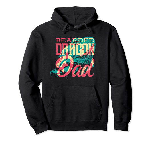 Bearded Dragon Dad Pogona Illustration Hoodie - Graphic Print for Adults - T-Shirt, Sweatshirt, Hoodie
