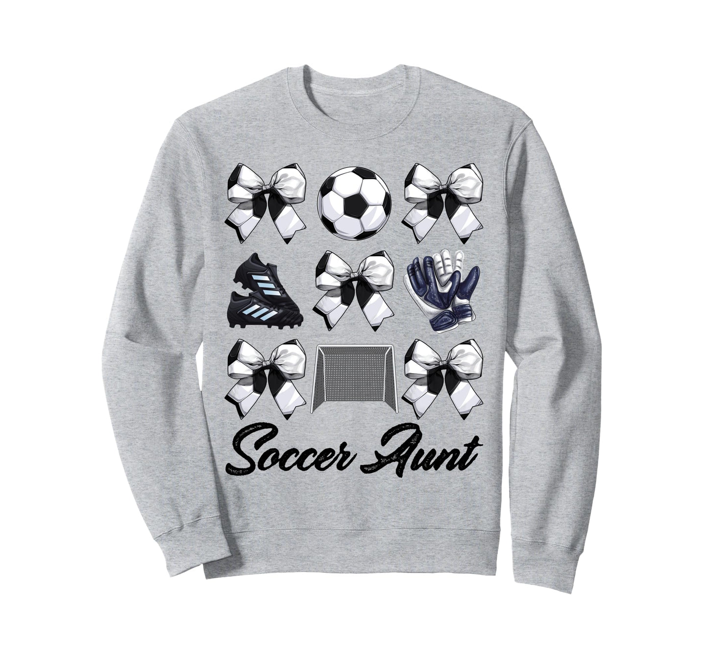 Soccer Aunt Bow Soccer Mom Mommy Sweatshirt - Graphic Print for Adults - T-Shirt, Sweatshirt, Hoodie