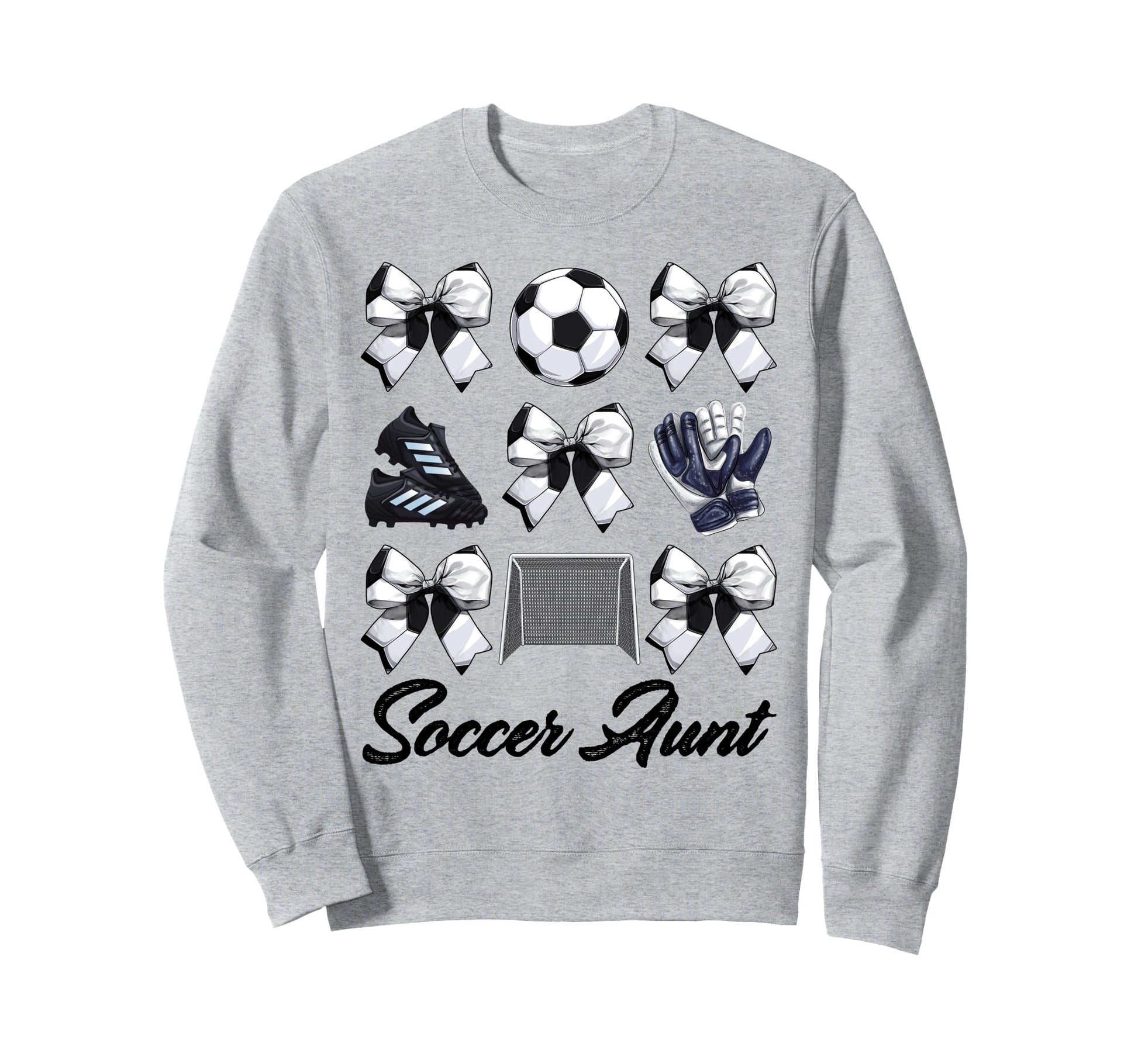 Soccer Aunt Bow Soccer Mom Mommy Sweatshirt - Graphic Print for Adults - T-Shirt, Sweatshirt, Hoodie