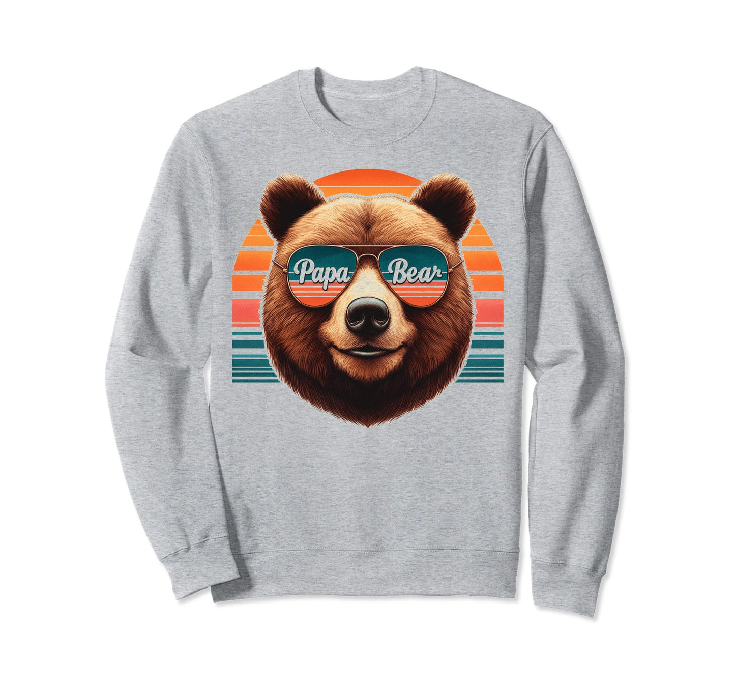 Papa Bear Sunglasses Funny Bear Dad Sweatshirt - Trendy Graphic for Adults - T-Shirt, Sweatshirt, Hoodie