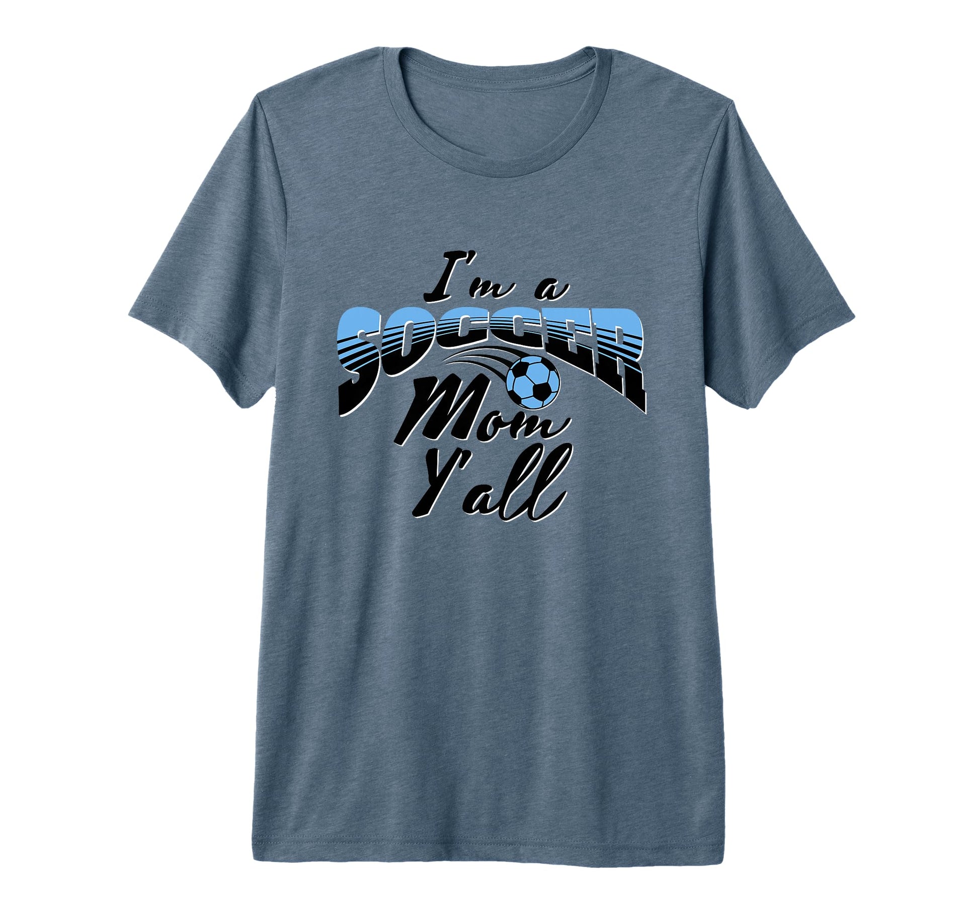 Mom Soccer Lover Soccer Mom Gift Blue T-Shirt - Custom Art Print Unisex - T-Shirt, Sweatshirt, Hoodie
