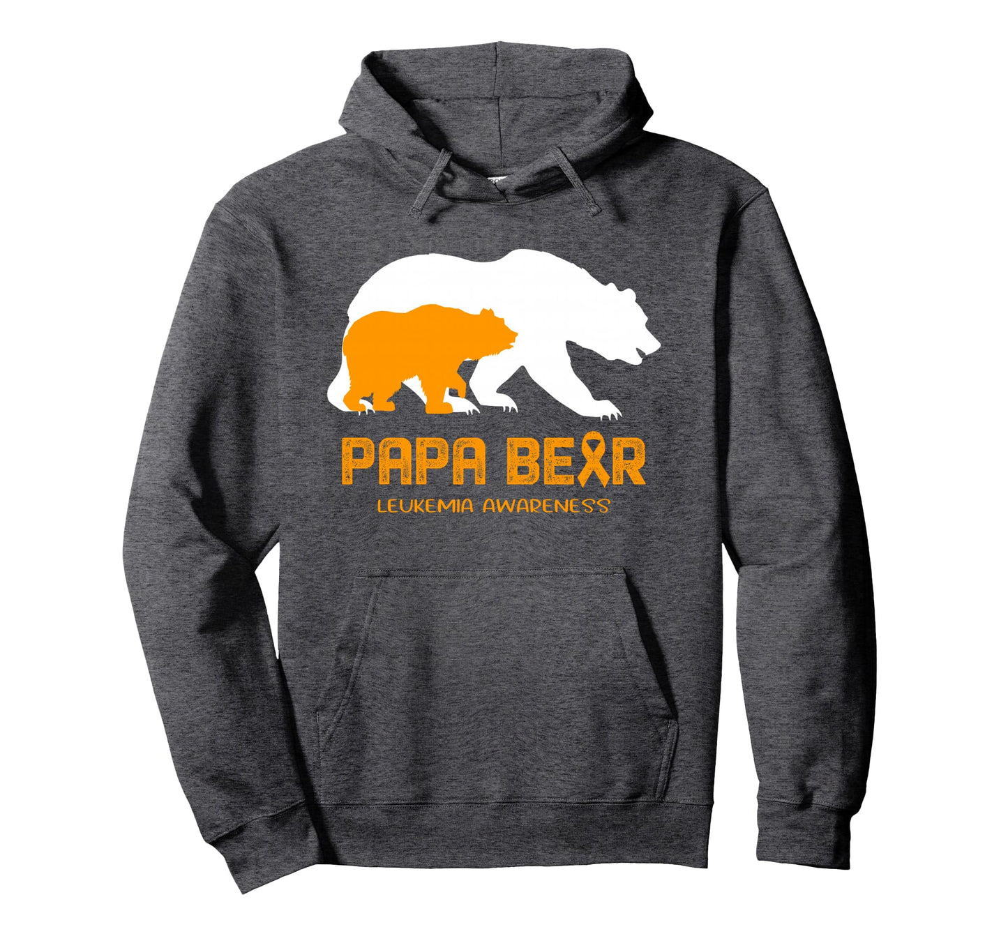 Papa Bear Support Leukemia Awareness Hoodie - Minimalist Print Unisex - T-Shirt, Sweatshirt, Hoodie