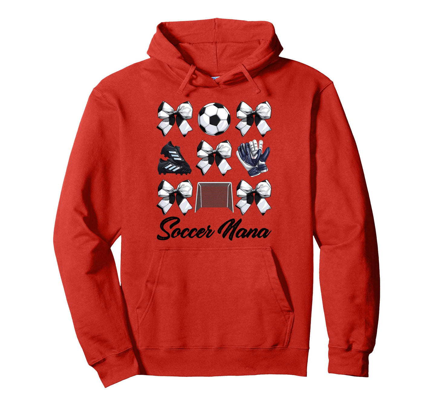 Soccer Nana Bow Soccer Mom Mommy Hoodie - Streetwear Style Men Women - T-Shirt, Sweatshirt, Hoodie