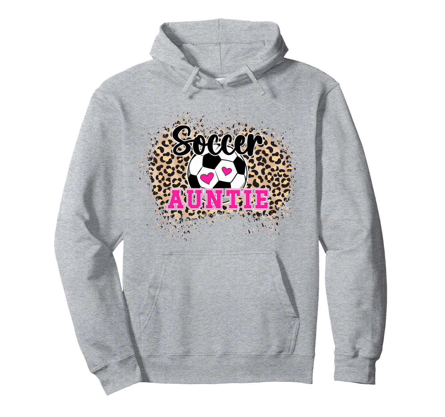 Soccer Auntie Leopard Soccer Aunt Soccer Hoodie - Aesthetic Graphic Unisex - T-Shirt, Sweatshirt, Hoodie