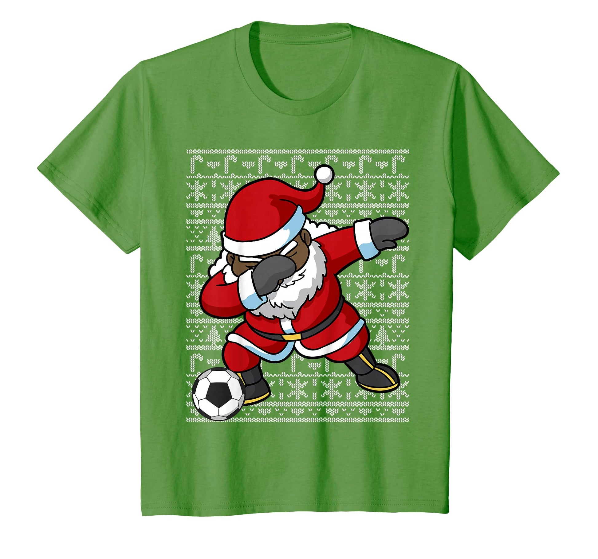 Black African American Santa Claus Soccer T-Shirt - Unique Graphic Unisex - T-Shirt, Sweatshirt, Hoodie