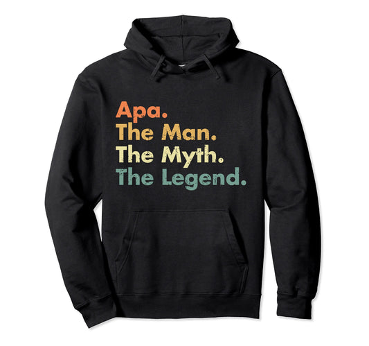 Apa Myth Legend Father Dad Uncle Gift Hoodie - Minimalist Print for Adults - T-Shirt, Sweatshirt, Hoodie