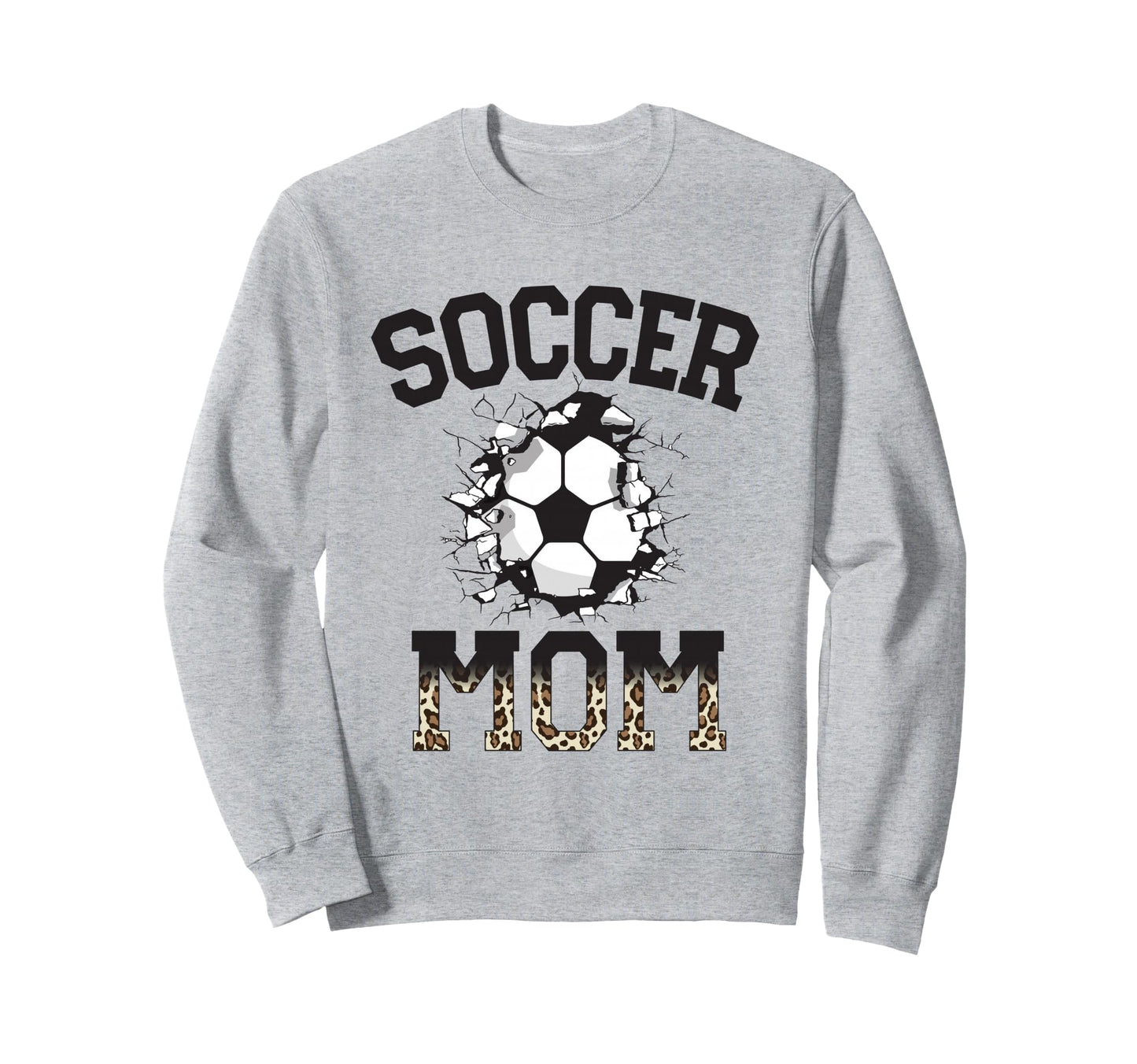 Womens Soccer Leopard Mom Soccer Sweatshirt - Casual Everyday Wear Unisex - T-Shirt, Sweatshirt, Hoodie