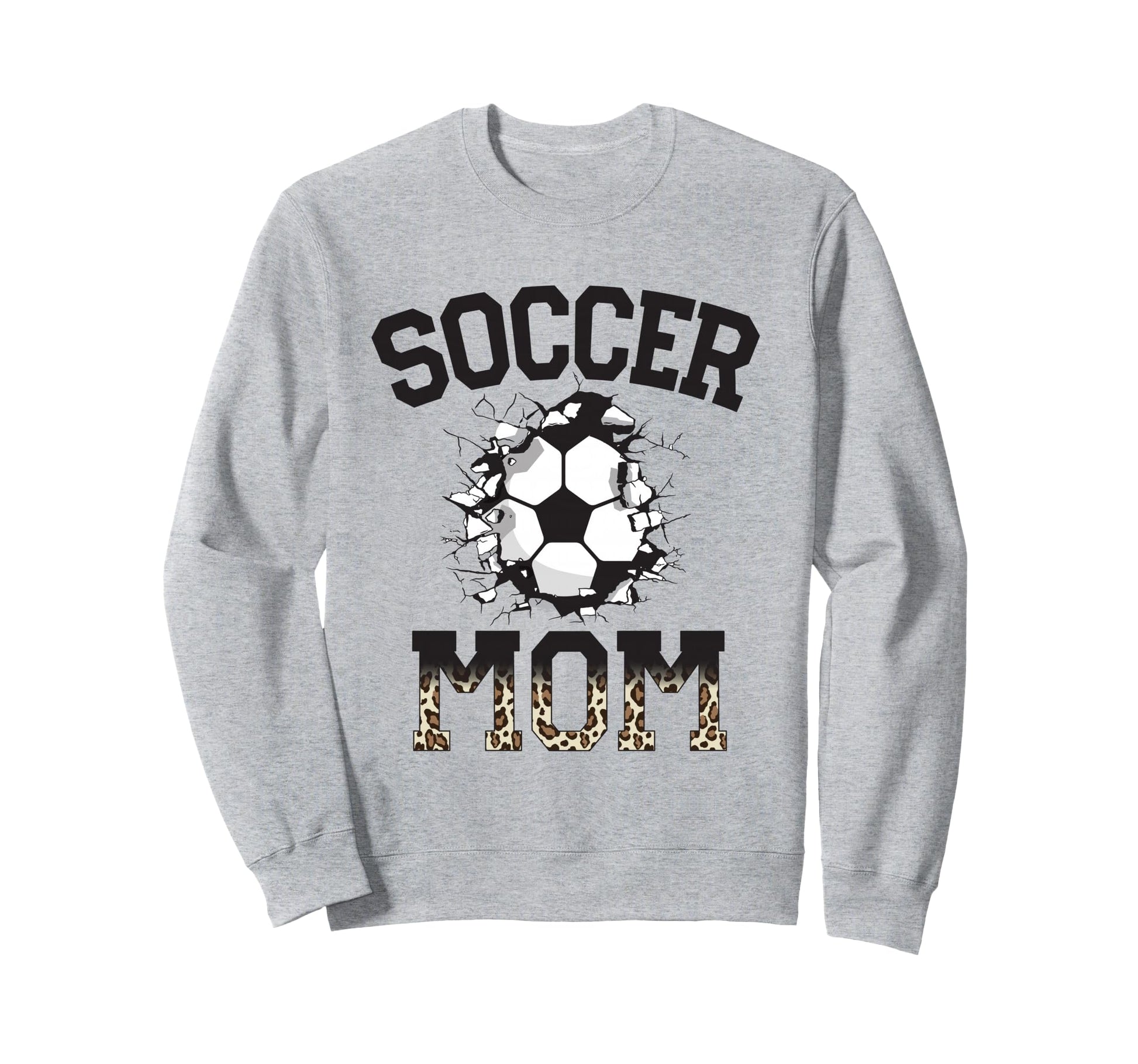 Womens Soccer Leopard Mom Soccer Sweatshirt - Casual Everyday Wear Unisex - T-Shirt, Sweatshirt, Hoodie