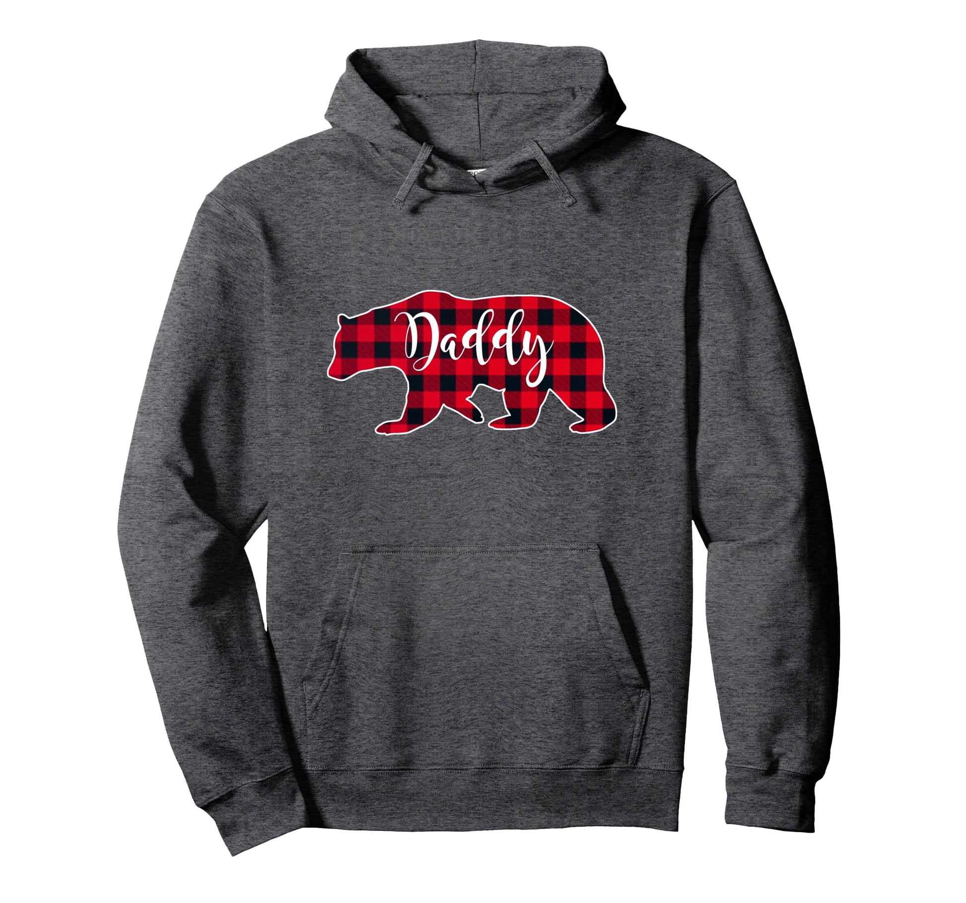 Daddy Bear Black Red Buffalo Check Hoodie - Trendy Graphic for Adults - T-Shirt, Sweatshirt, Hoodie