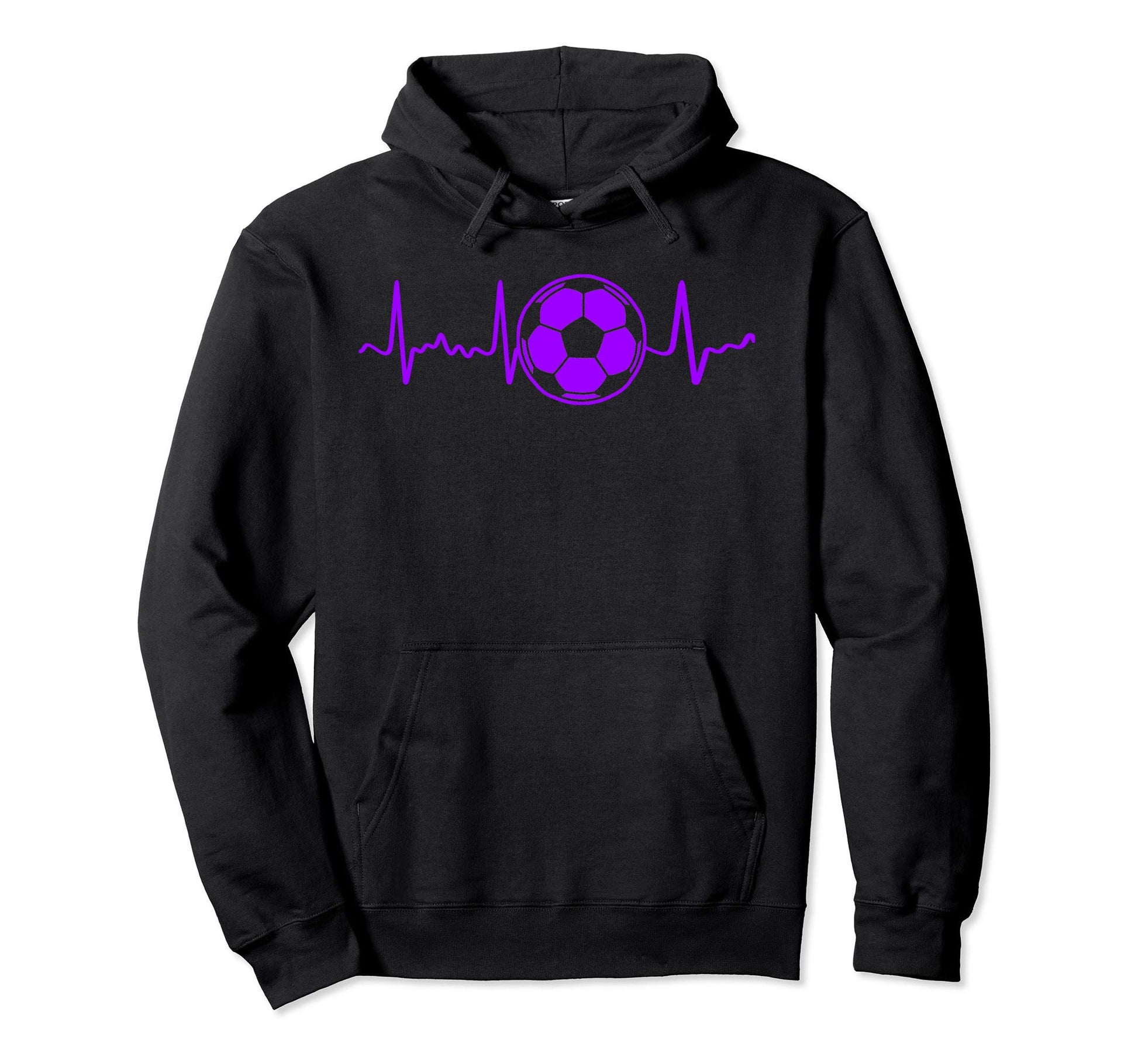 Soccer Players Purple Soccer Ball Hoodie - Casual Everyday Wear Men Women - T-Shirt, Sweatshirt, Hoodie