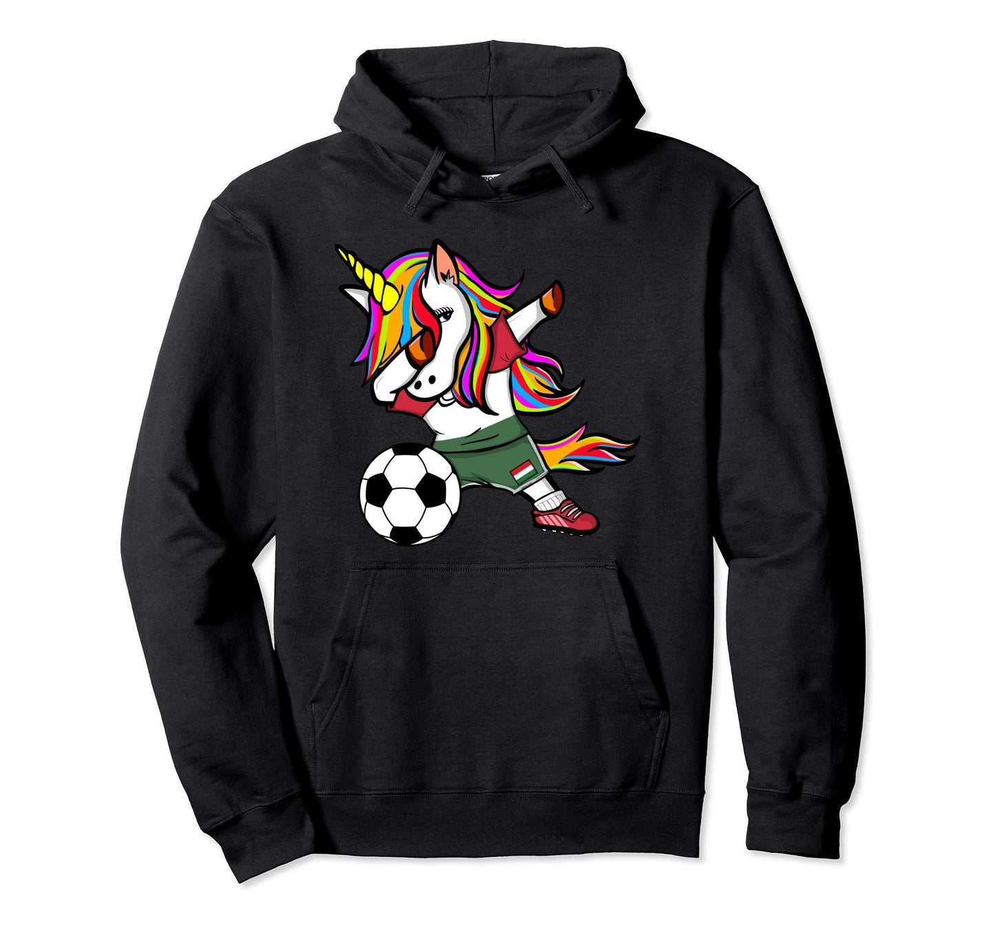 Dabbing Unicorn Hungary Football Hungarian Hoodie - Novelty Apparel Unisex - T-Shirt, Sweatshirt, Hoodie
