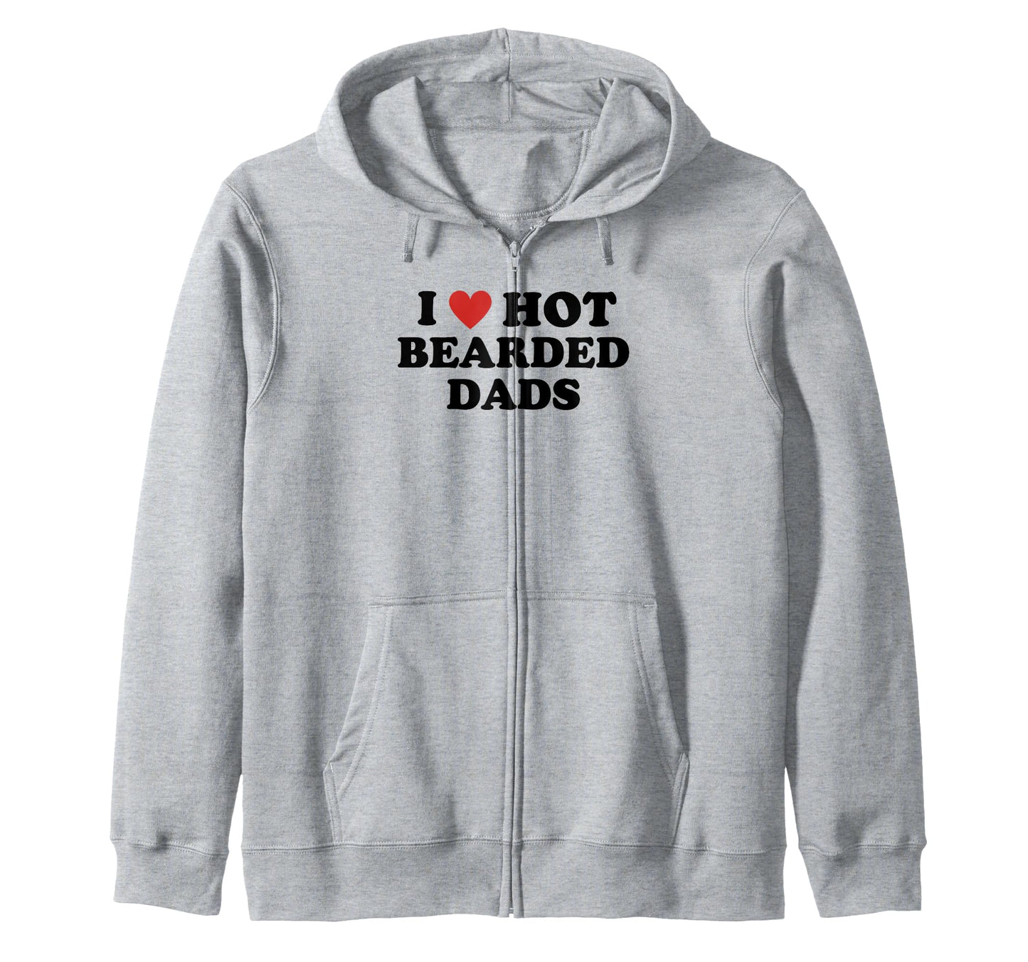 Hot Bearded Dads Heart Love Sweatshirt - Fun Novelty Design for Adults - T-Shirt, Sweatshirt, Hoodie