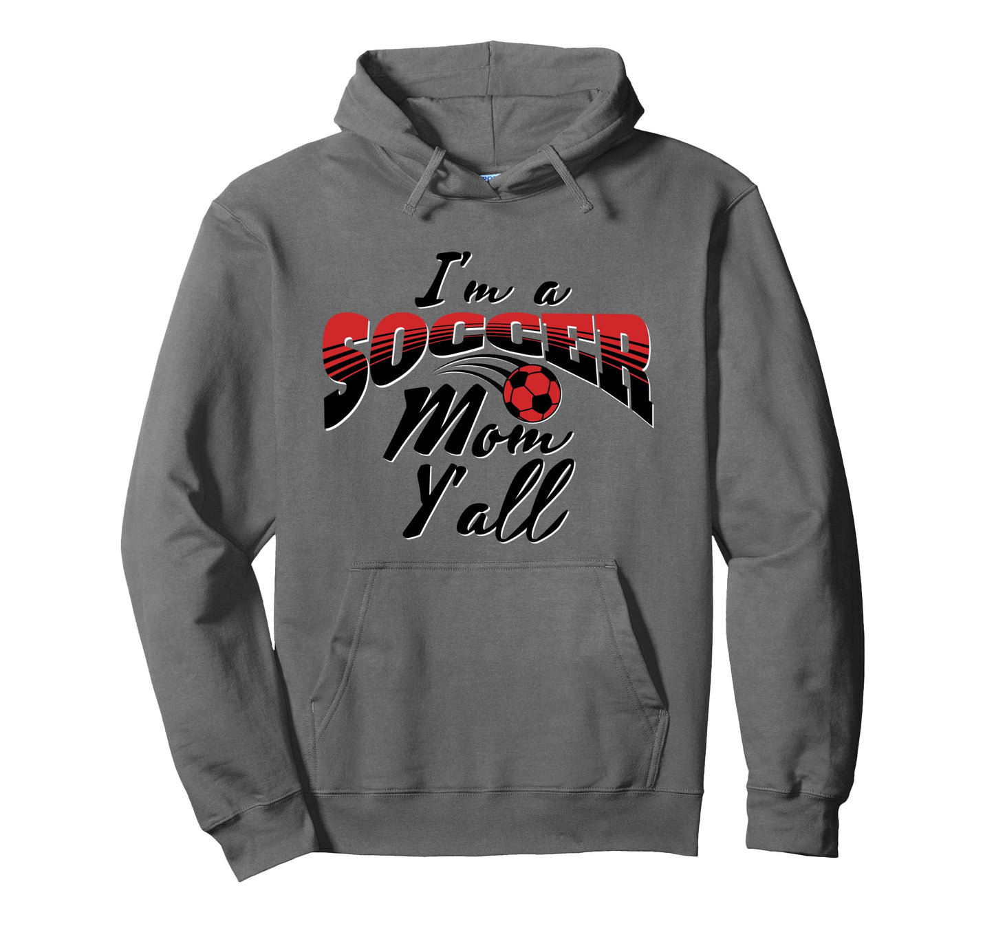 Mom Soccer Lover Soccer Mom Gift Red Black Hoodie - Graphic Print Men Women - T-Shirt, Sweatshirt, Hoodie
