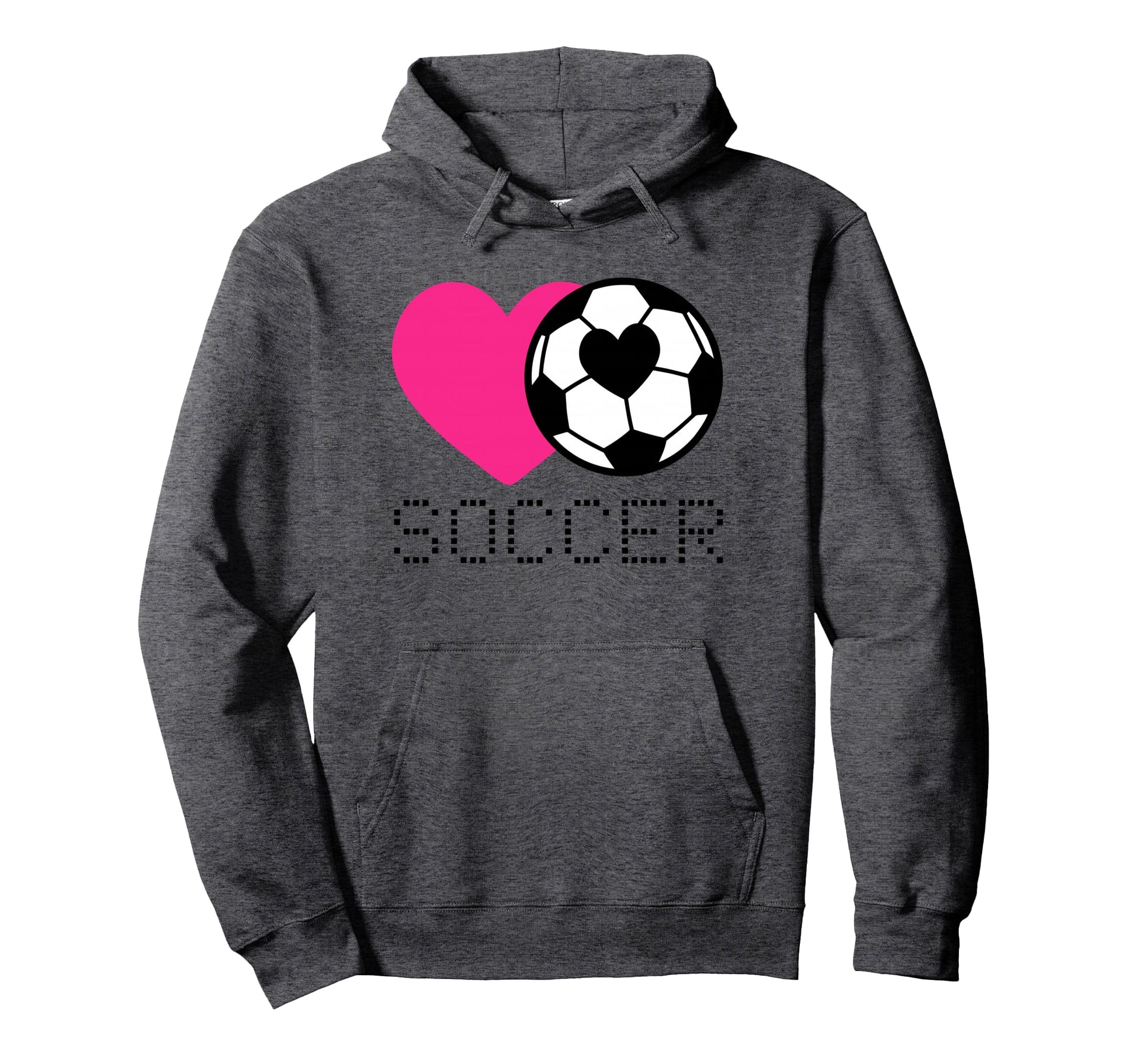 Soccer Lover Heart And Ball Hoodie - Minimalist Print for Adults - T-Shirt, Sweatshirt, Hoodie