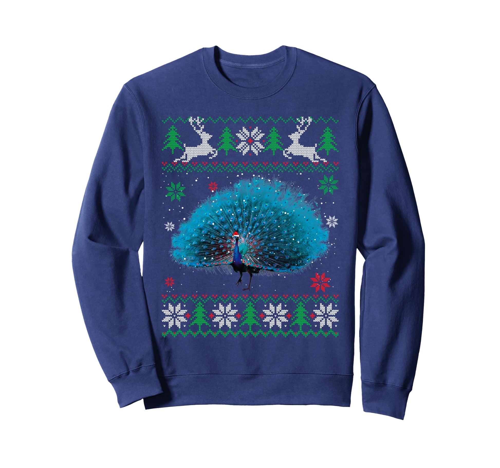Ugly Peacock Lover Santa Hat Animals Sweatshirt - Aesthetic Graphic Unisex - T-Shirt, Sweatshirt, Hoodie
