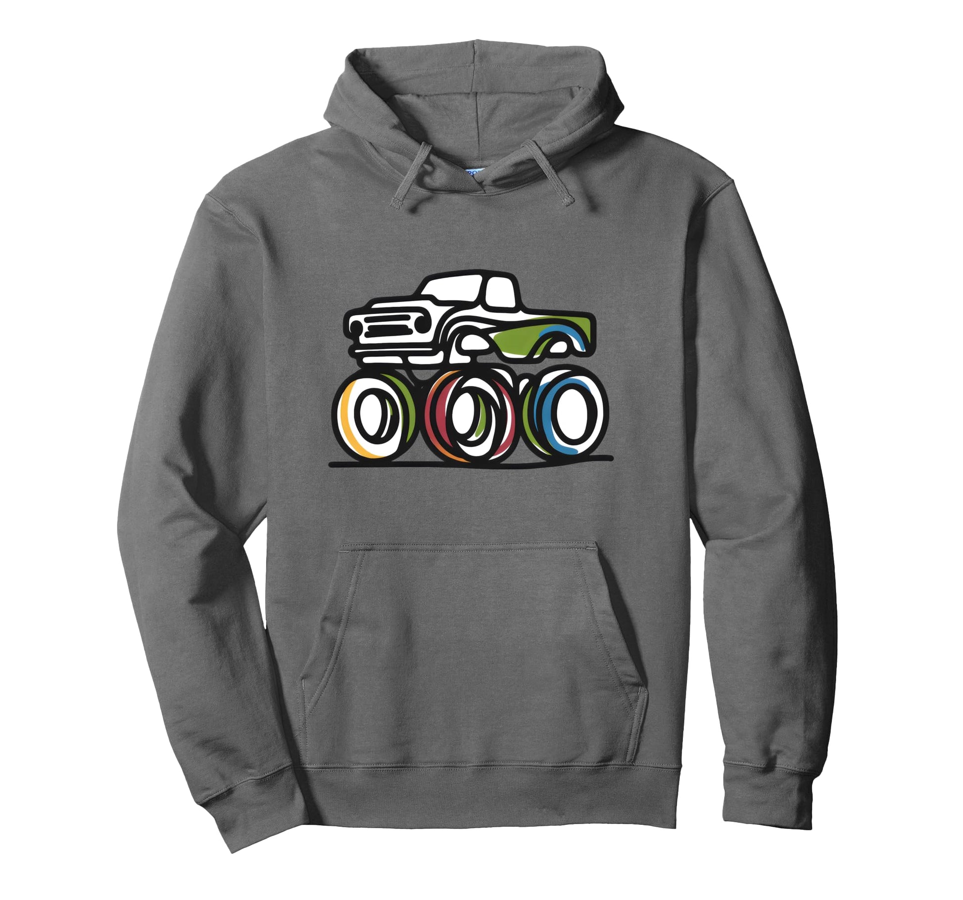 Monster Truck Big Race Dad Trucker Hoodie - Fun Novelty Design Men Women - T-Shirt, Sweatshirt, Hoodie