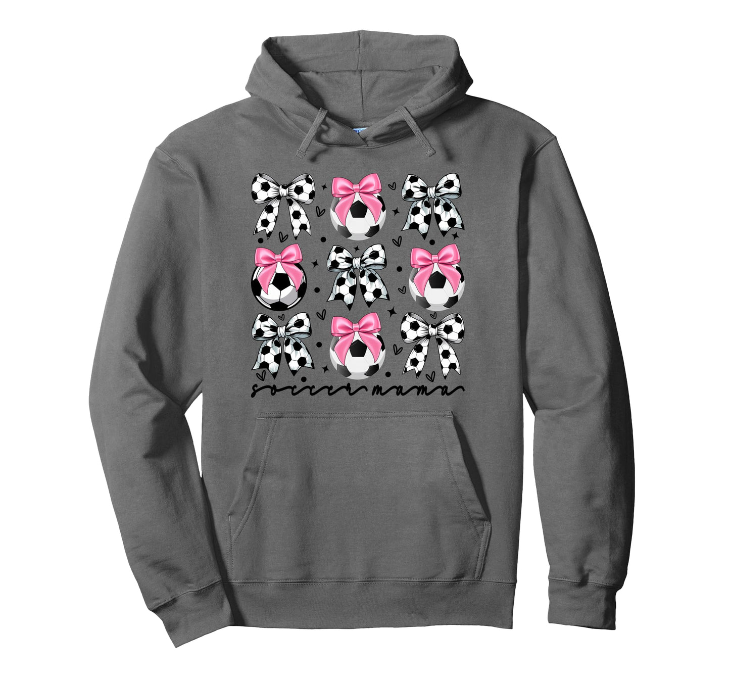Coquette Soccer Bow Mom Soccer Mama Hoodie - Custom Art Print Men Women - T-Shirt, Sweatshirt, Hoodie