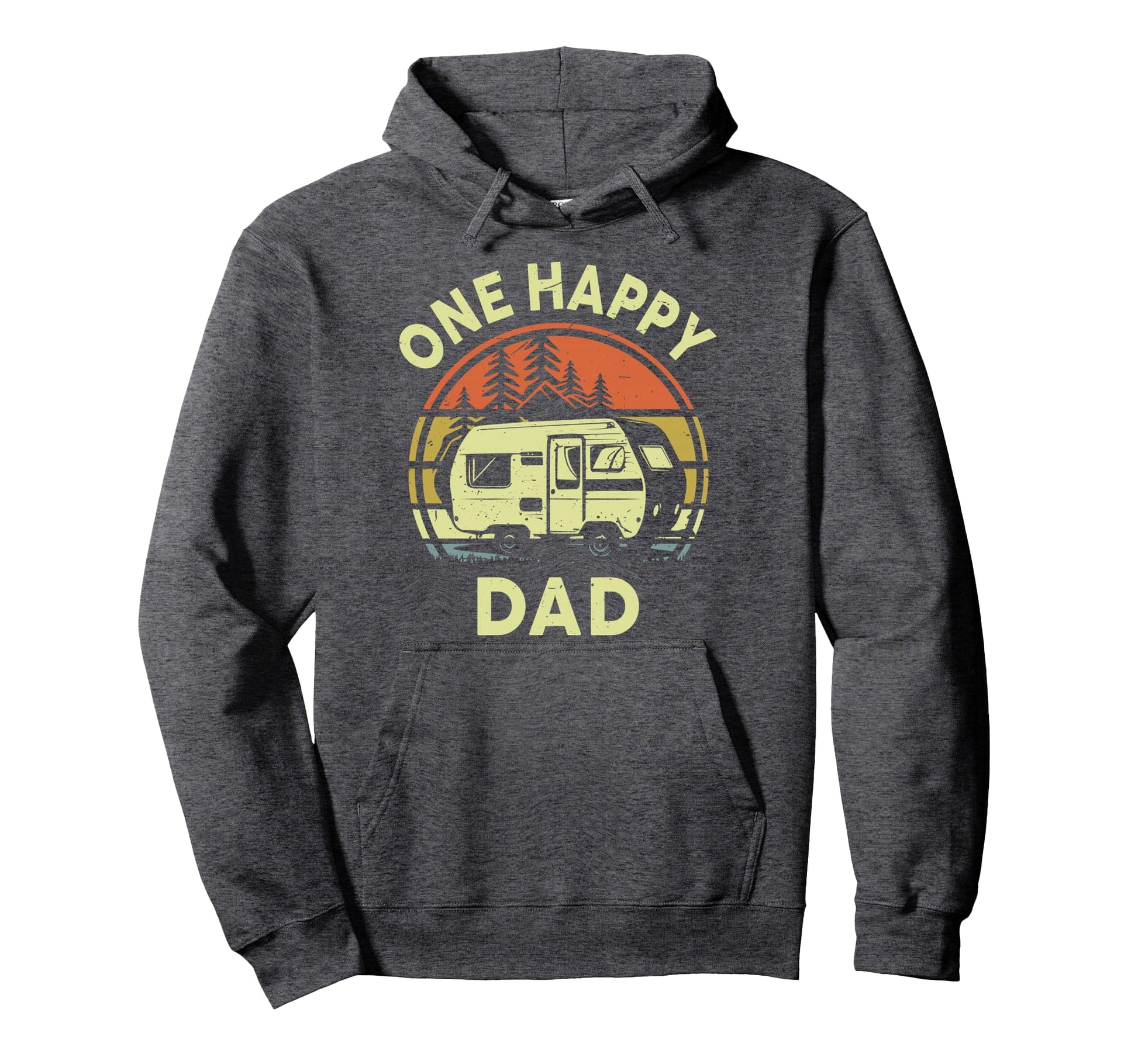 Funny One Happy Camper Dad Birthday Hoodie - Aesthetic Graphic Men Women - T-Shirt, Sweatshirt, Hoodie