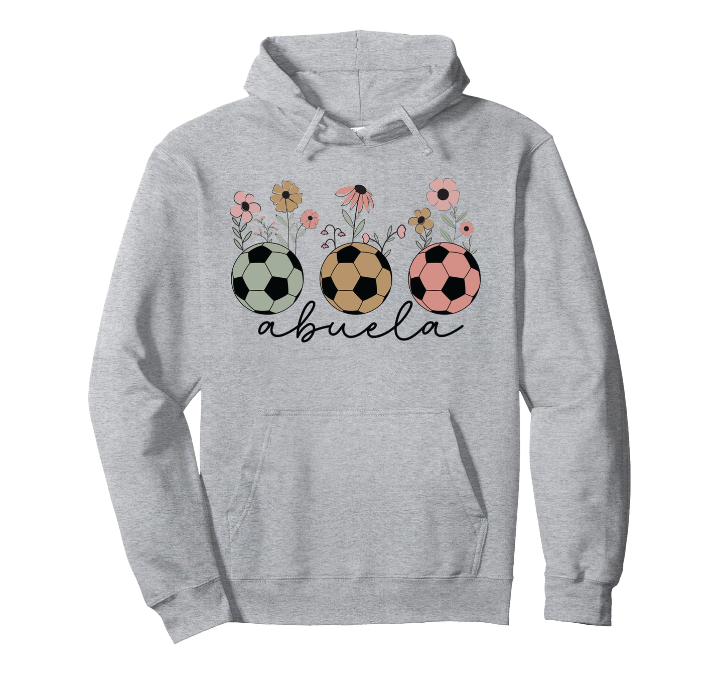Soccer Abuela Wildflower Floral Spring Hoodie - Trendy Graphic Unisex - T-Shirt, Sweatshirt, Hoodie