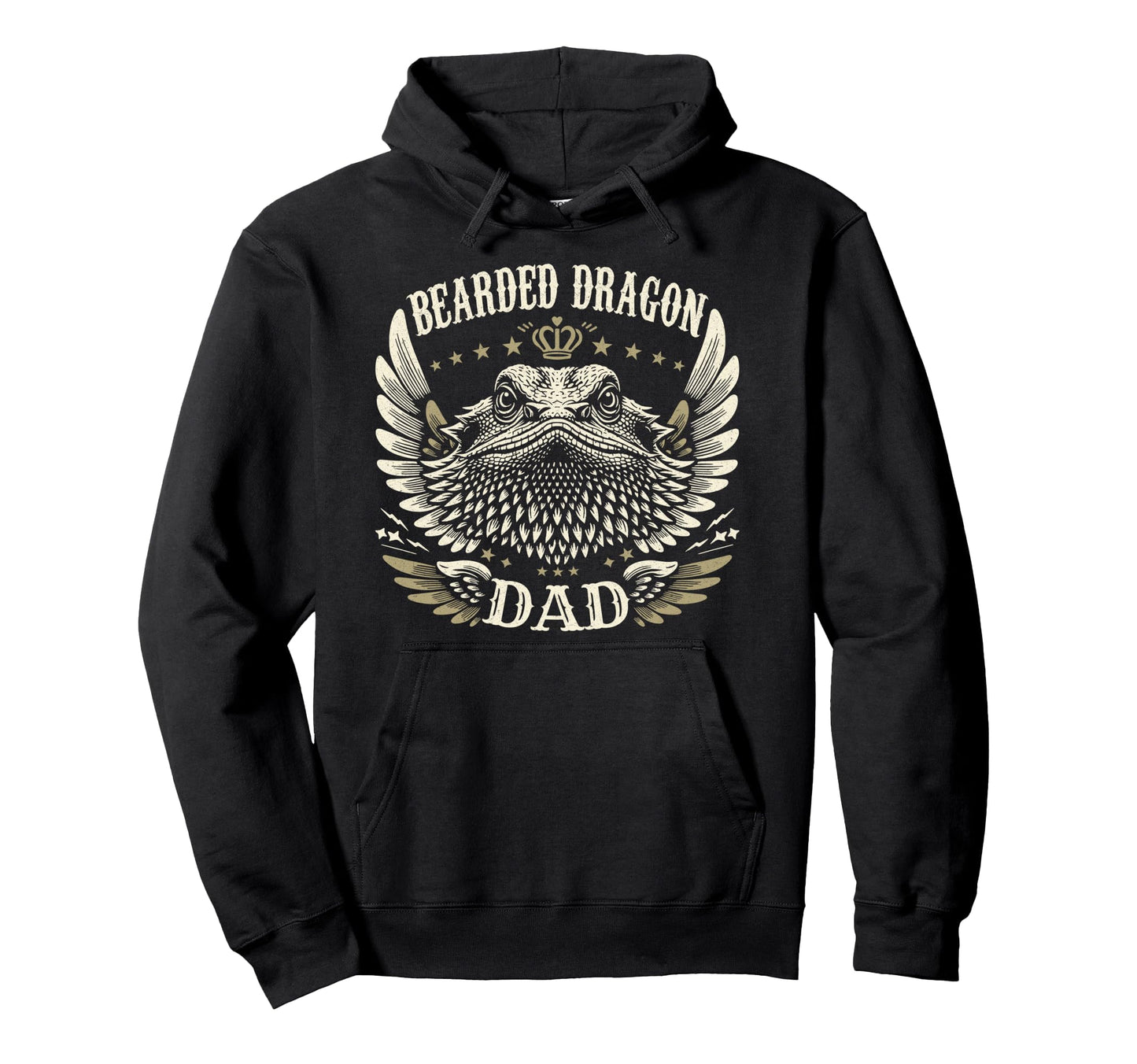 Bearded Dragon Dad Biker Wings Motorcycle Hoodie - Minimalist Print Unisex - T-Shirt, Sweatshirt, Hoodie