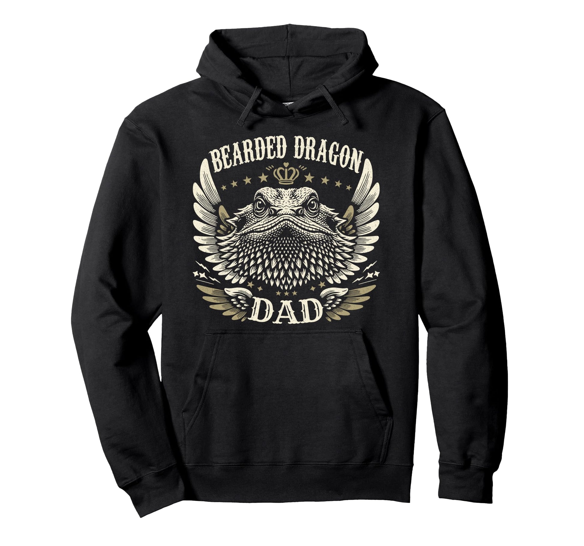 Bearded Dragon Dad Biker Wings Motorcycle Hoodie - Minimalist Print Unisex - T-Shirt, Sweatshirt, Hoodie