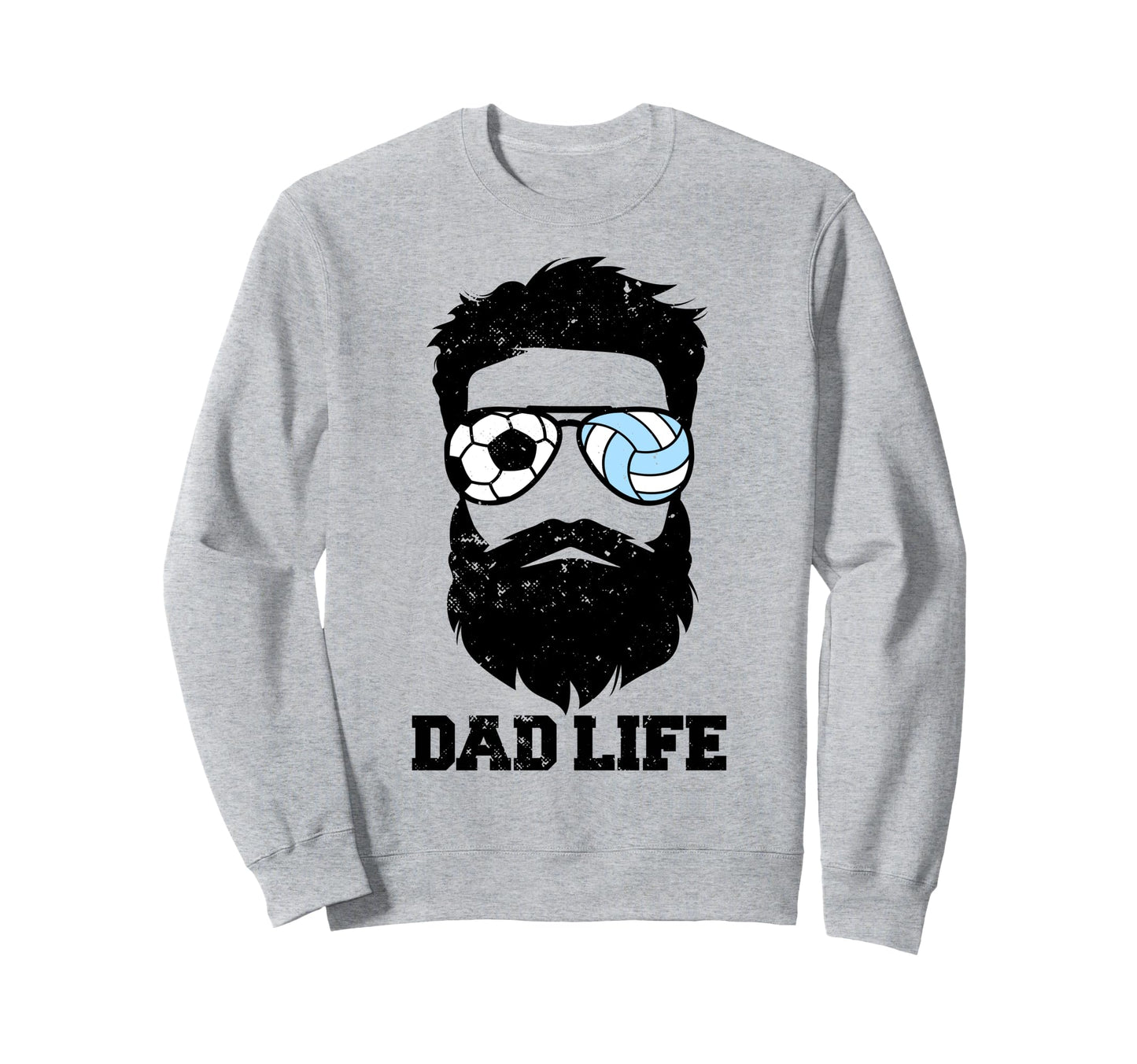 Soccer Volleyball Dad Messy Hair Sweatshirt - Fun Novelty Design Men Women - T-Shirt, Sweatshirt, Hoodie