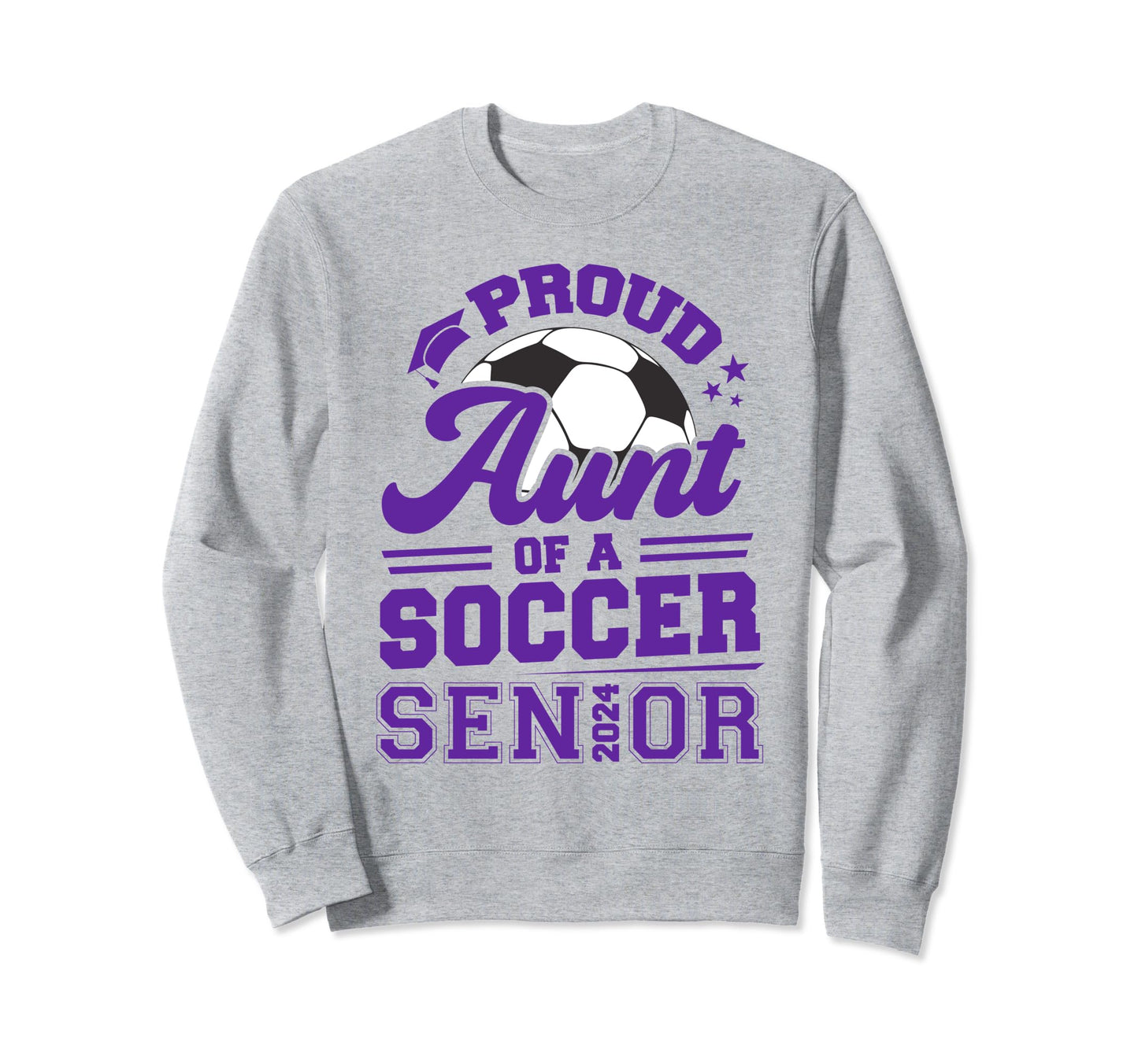 Proud Aunt 2024 Senior Soccer Sweatshirt - Graphic Print for Adults - T-Shirt, Sweatshirt, Hoodie