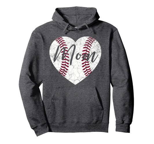 Baseball Mommy Mom Mama Wife Hoodie - Minimalist Print Unisex - T-Shirt, Sweatshirt, Hoodie