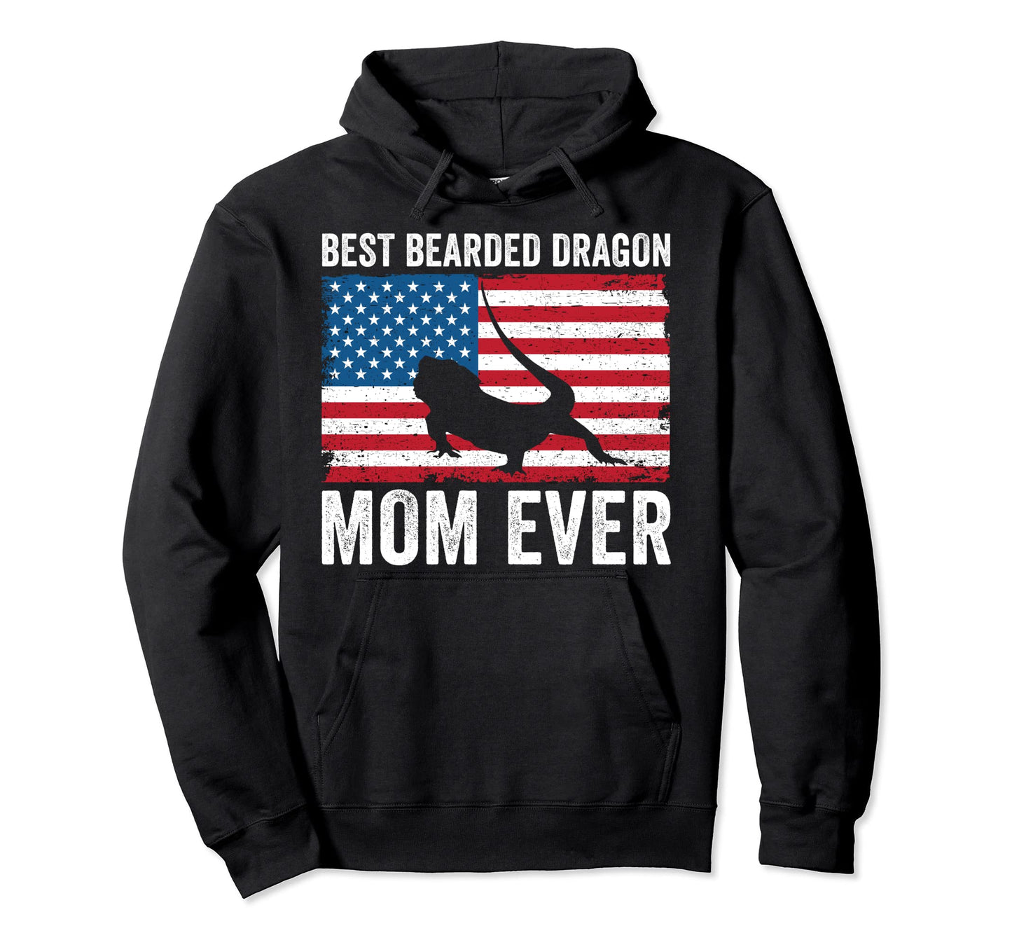 Bearded Dragon Mom American Flag Funny Hoodie - Custom Art Print Men Women - T-Shirt, Sweatshirt, Hoodie