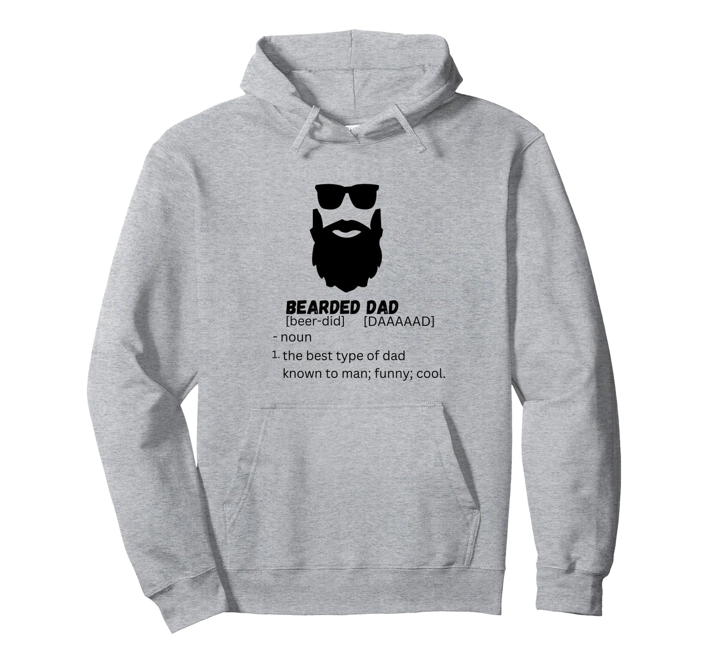 Bearded Dad Funny Dad Dad Beard Hoodie - Fun Novelty Design for Adults - T-Shirt, Sweatshirt, Hoodie